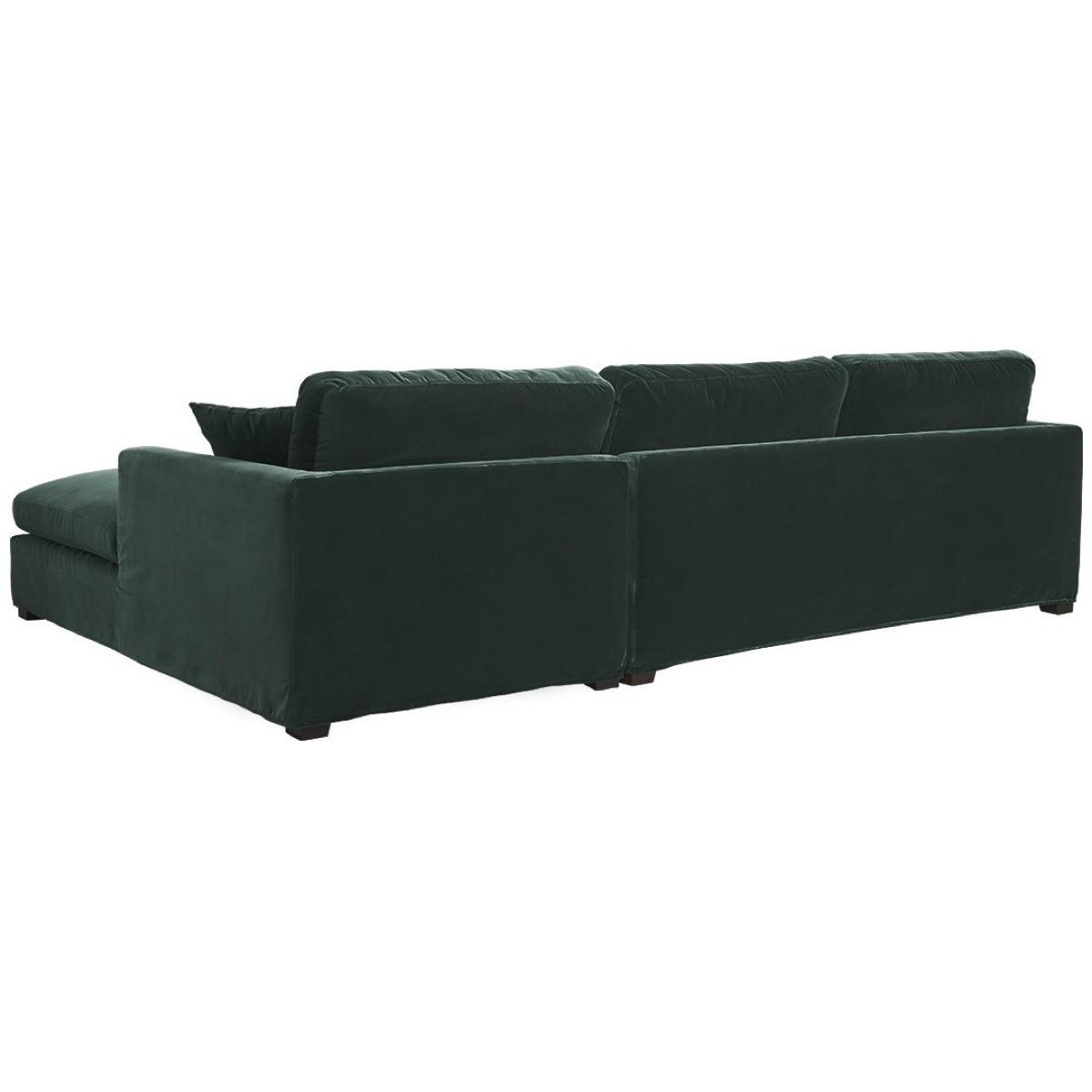 Blanc d'Ivoire Ecksofa Angie Samt waldgrün 305x204