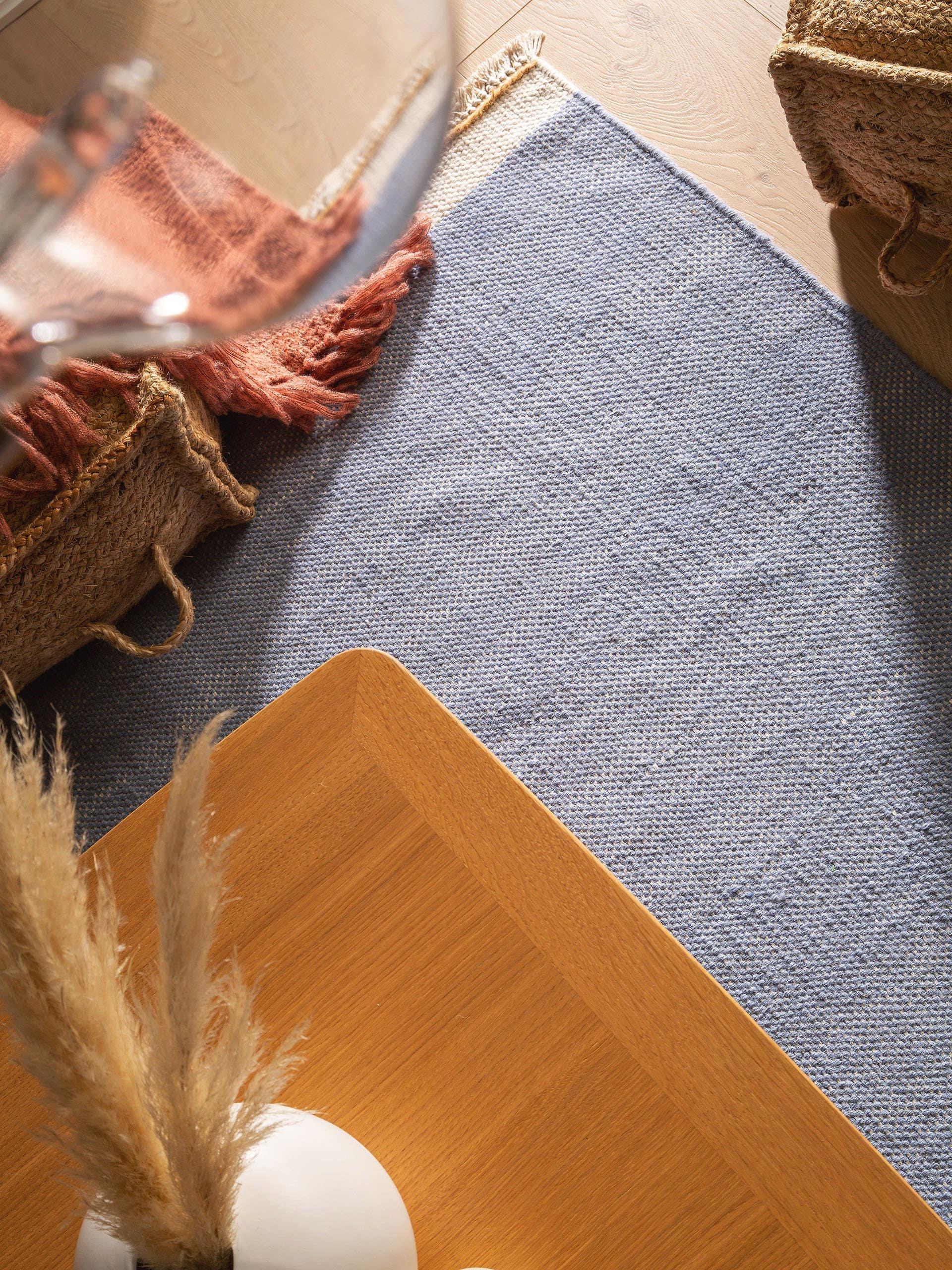 Benuta Wollteppich Karla Blau