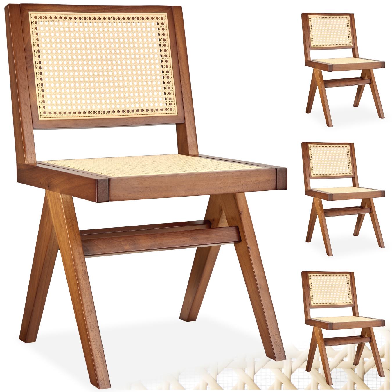 Tectake Retro-Design im 50er-Jahre-Stil grosse Rückenlehne und Sitzfläche mit Wiener Geflecht