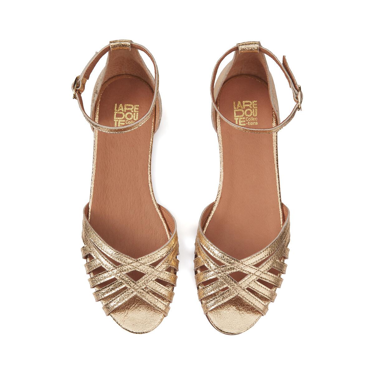 La Redoute Collections Ledersandalen mit Knöchelriemen