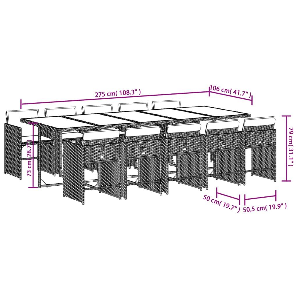 VidaXL Garten essgruppe poly-rattan