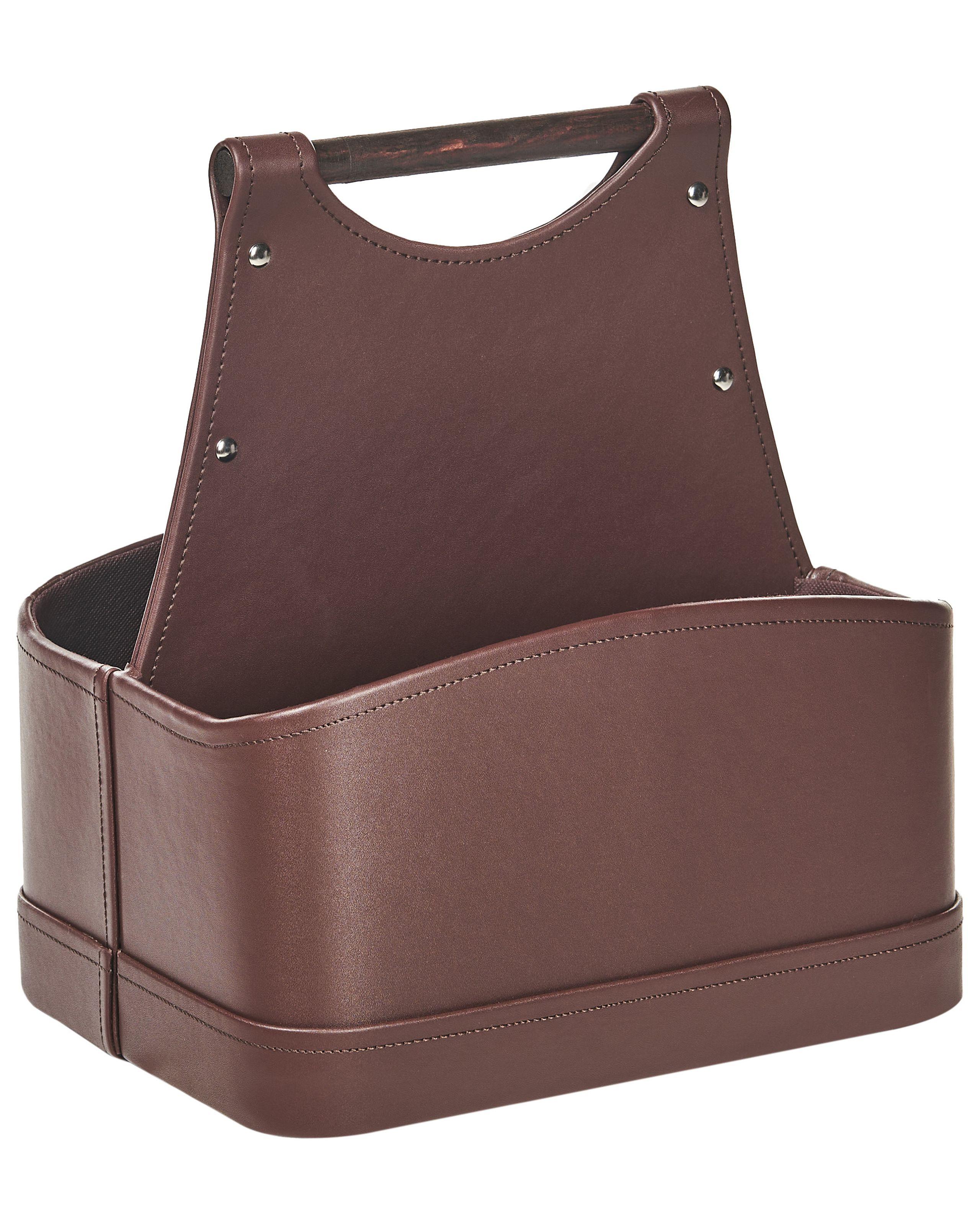 Beliani Korb, Büroaccessoires aus Kunstleder Rustikal URUK