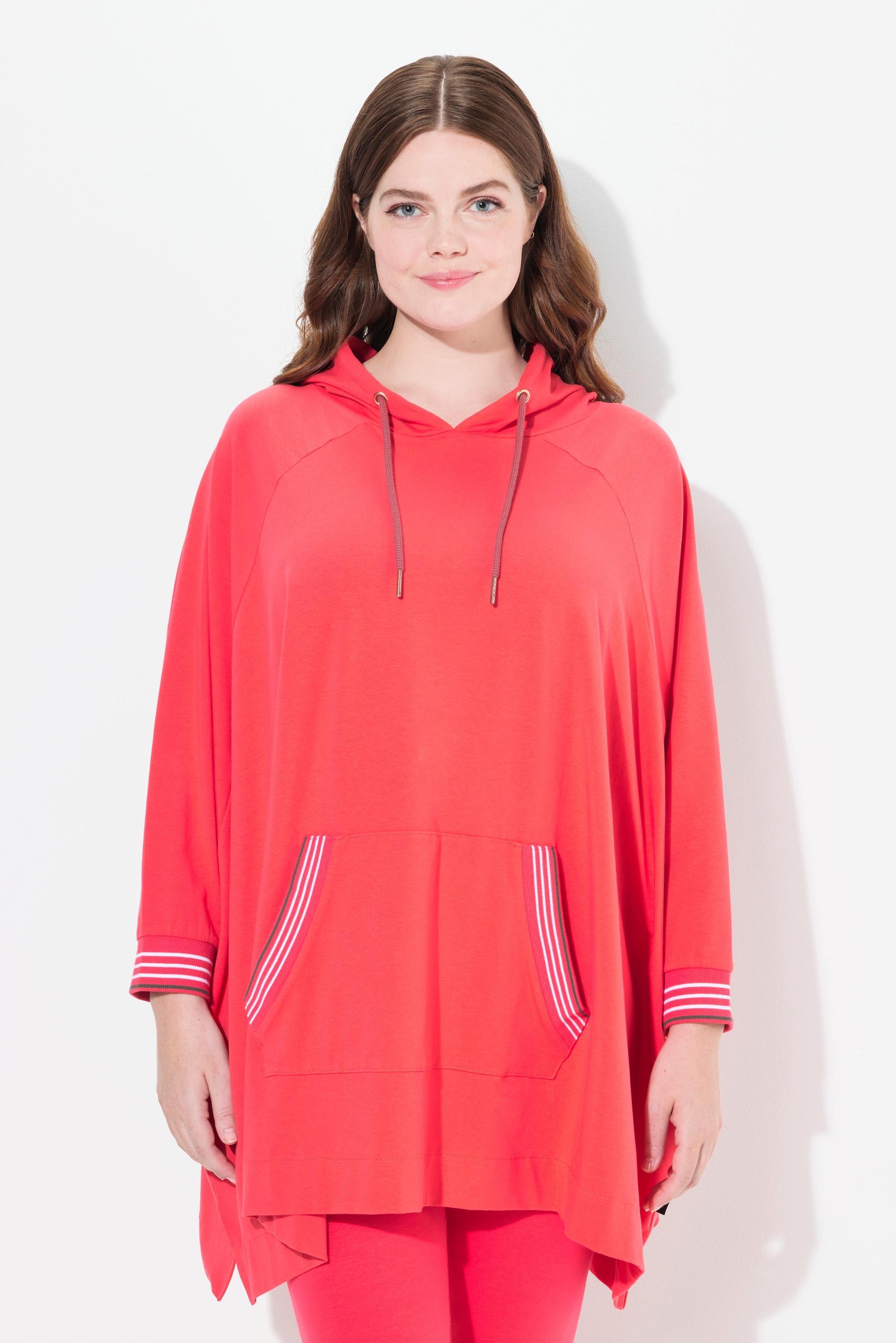Ulla Popken Loungwear-Poncho, oversized, Kapuze, Langarm