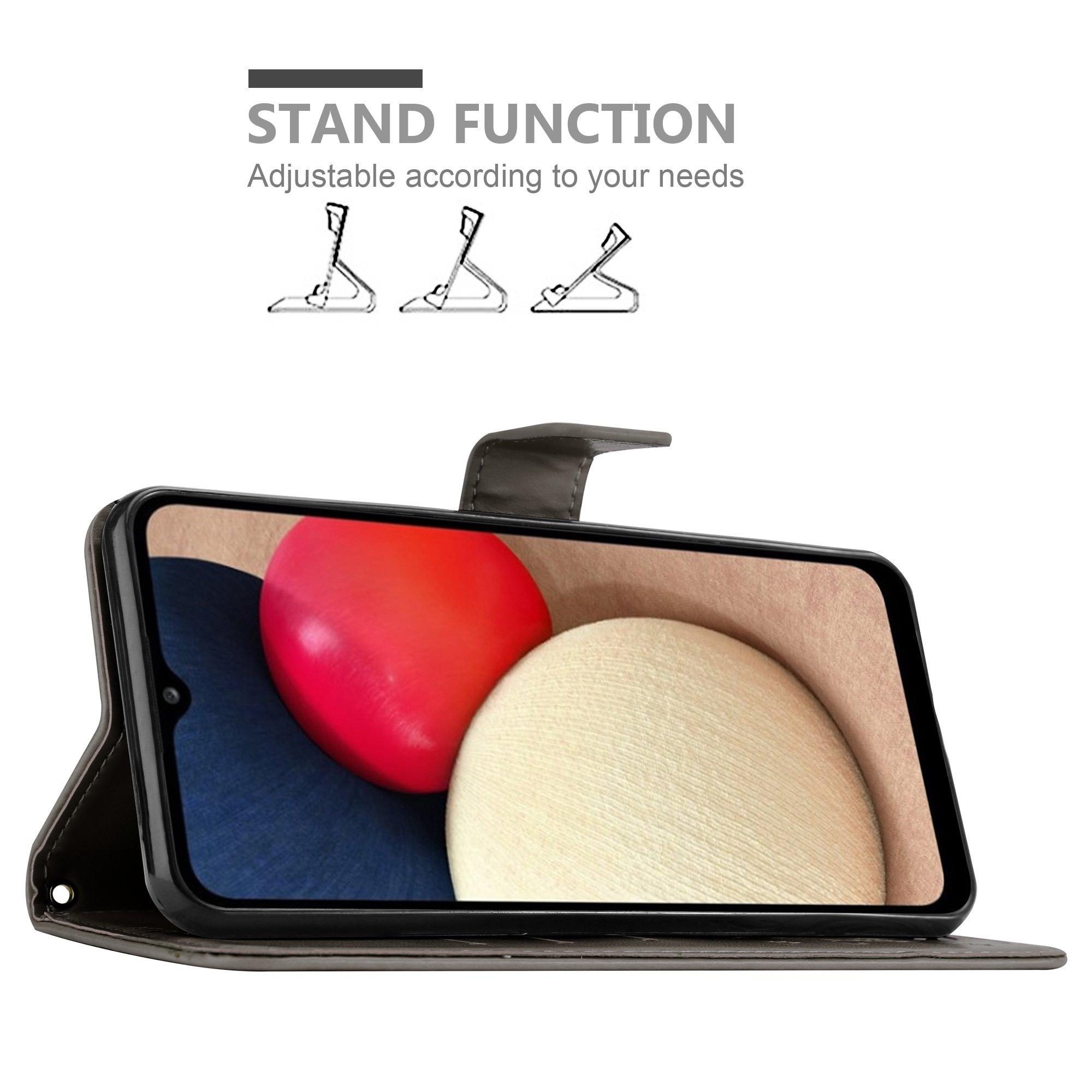 Cadorabo Hülle für Samsung Galaxy A02s Blumen Design Magnetverschluss