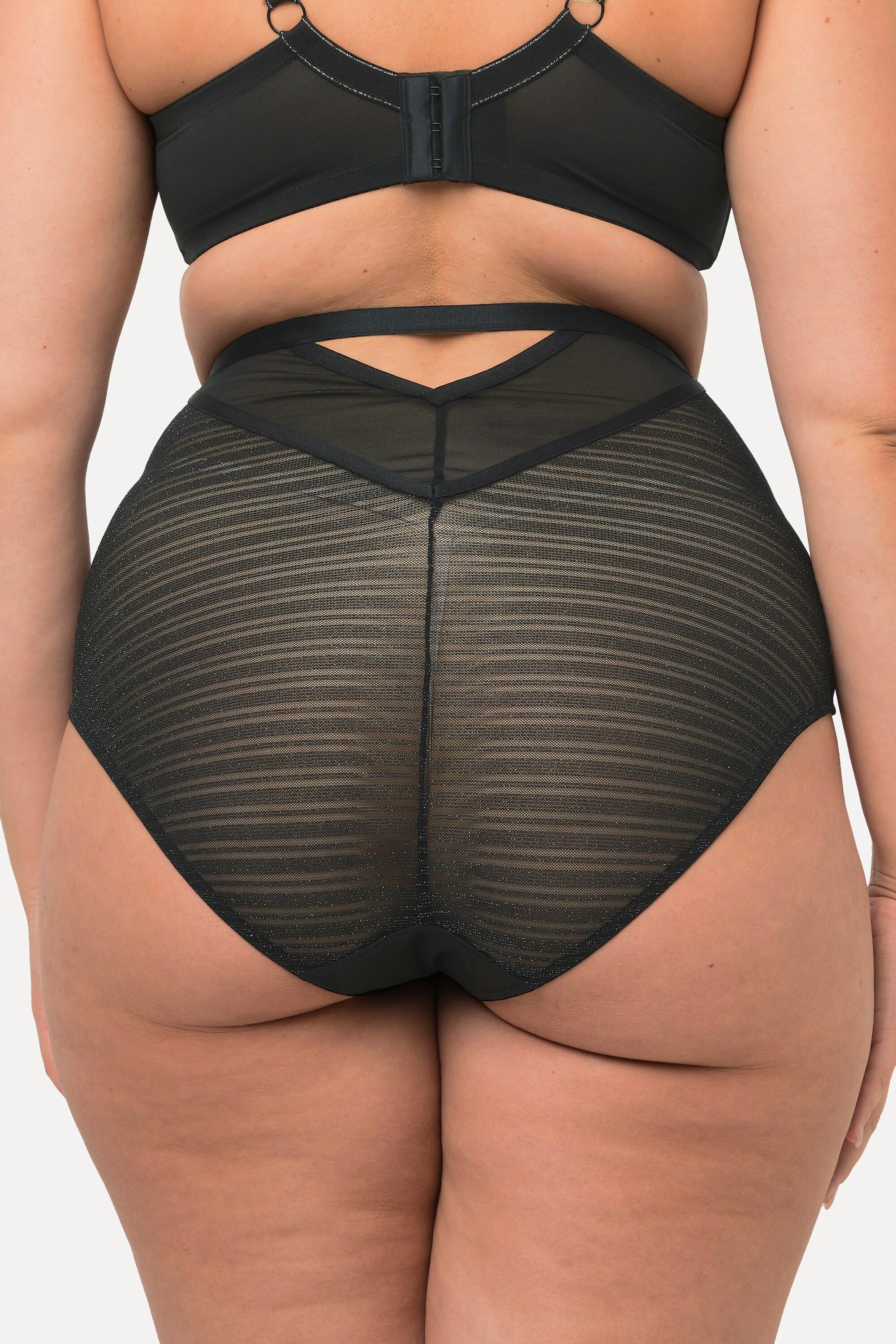 Ulla Popken Maxislip, silbrige Spitze, Mikrofaser