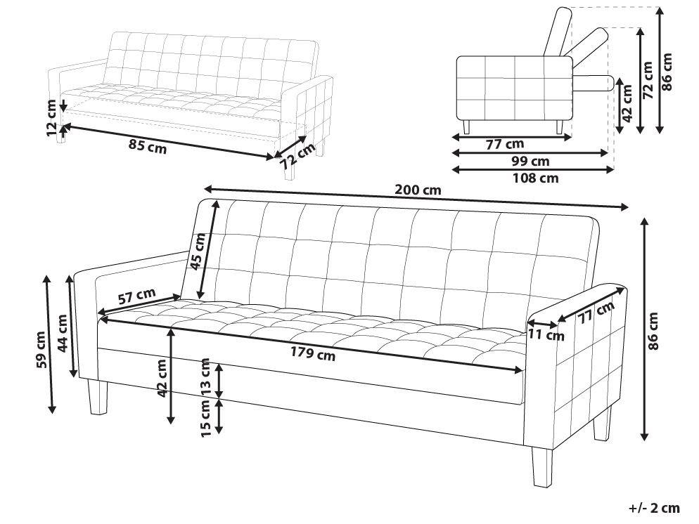 Beliani Schlafsofa aus Polyester Klassisch VEHKOO
