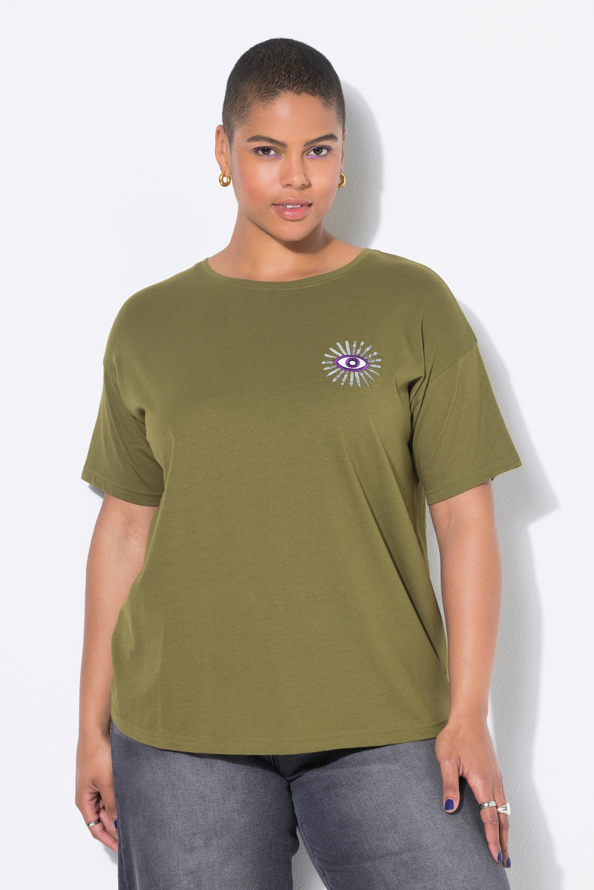 Studio Untold Oversized Glitter-Eye Halbarm T-Shirt