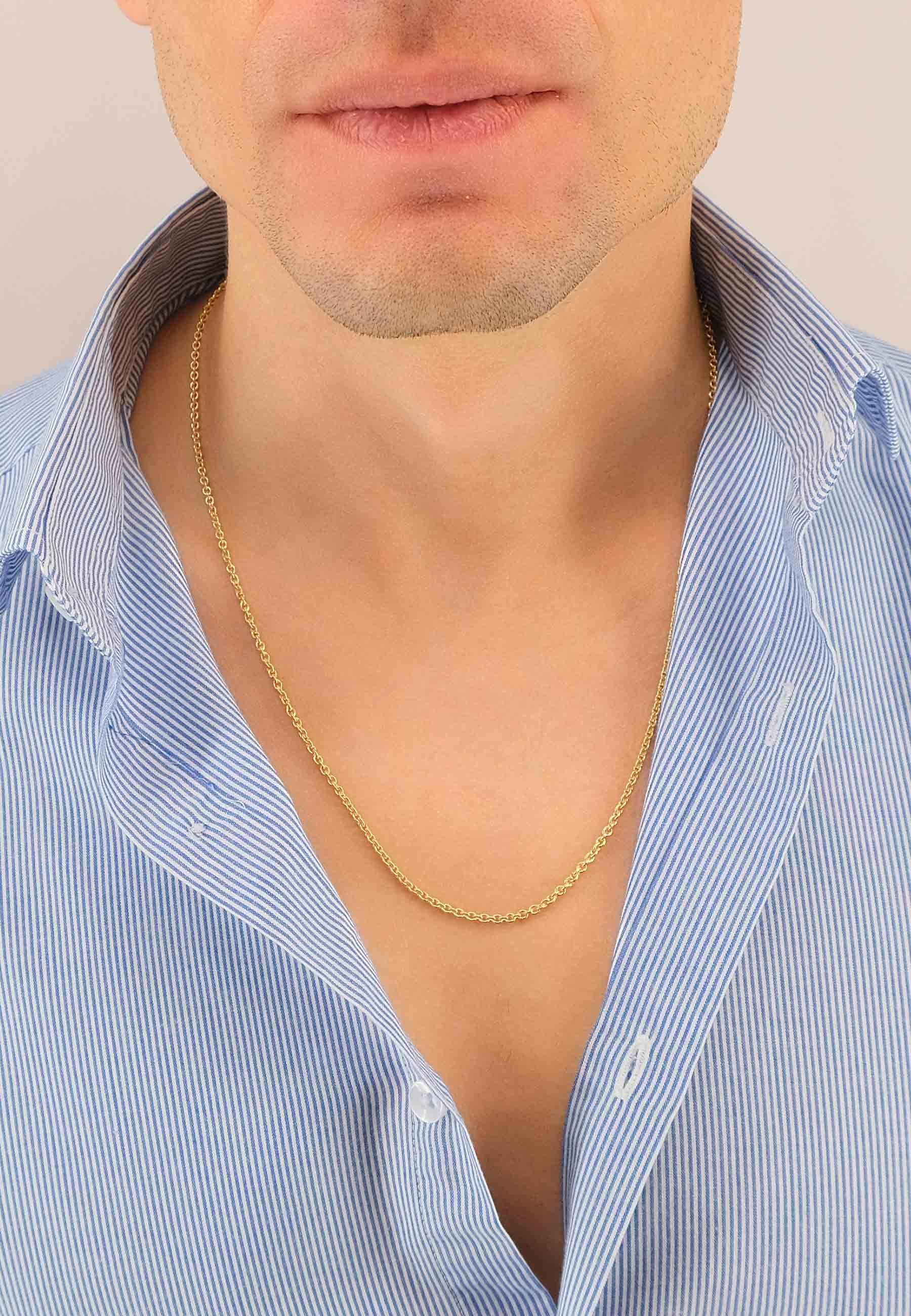 MUAU Schmuck Collier Rundanker Gelbgold 750, 2.3mm, 55cm