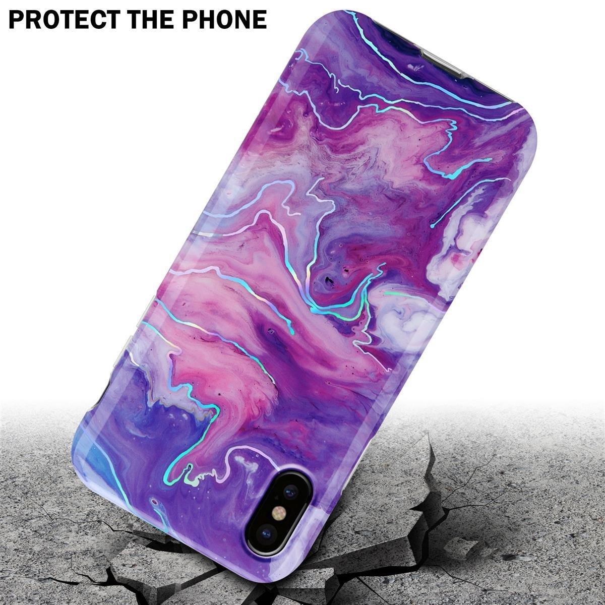Cadorabo Hülle für Apple iPhone XS MAX aus TPU Silikon mit Muster Mosaik