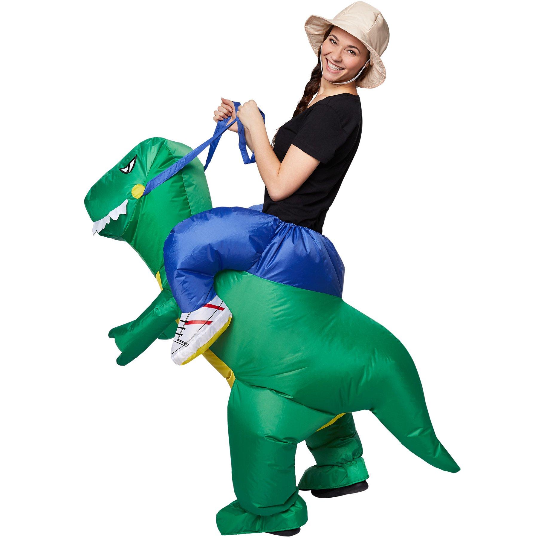 Tectake Selbstaufblasbares Aufsitzkostüm Dinosaurier