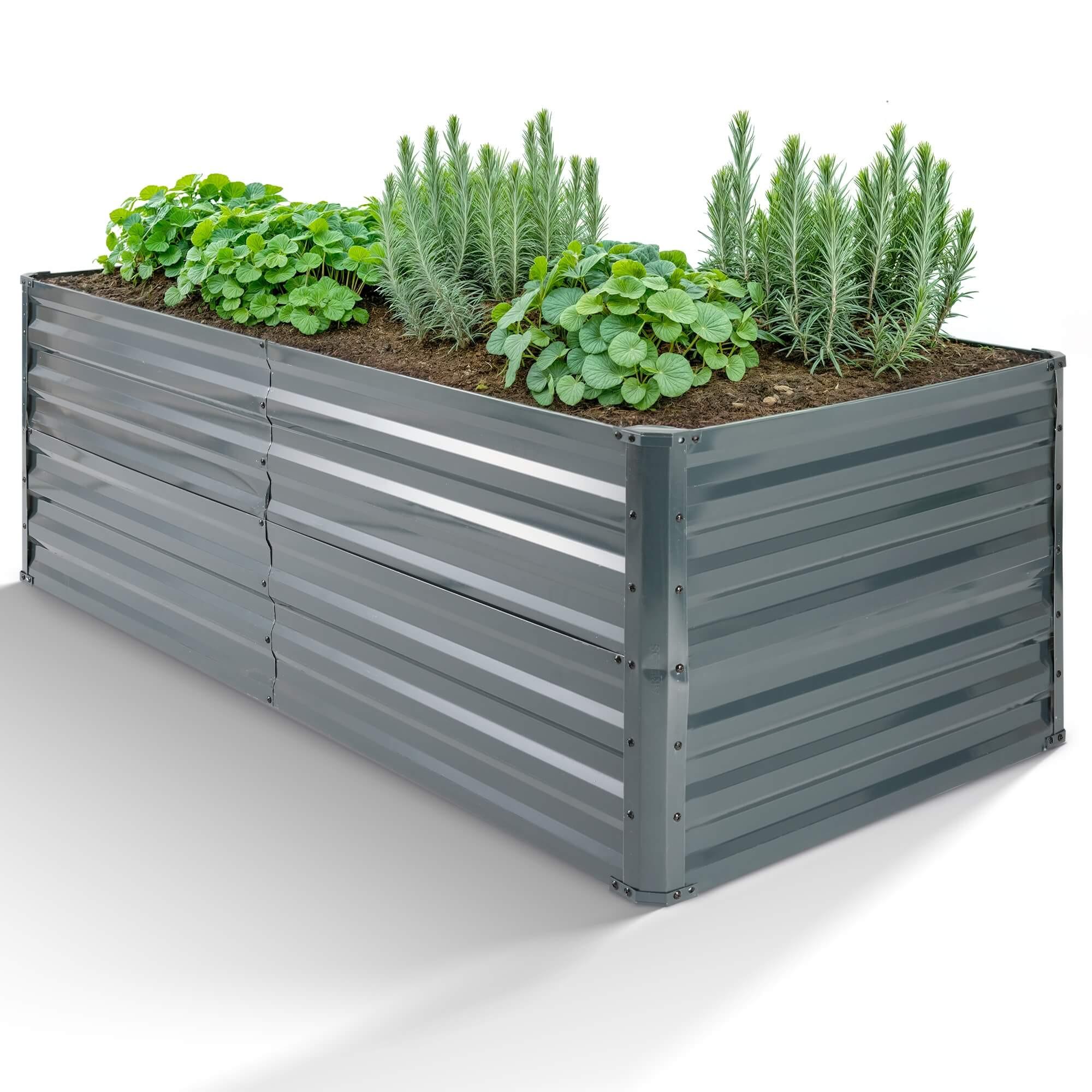 Arebos Metall Hochbeet Gartenbeet Pflanzbeet Rostfrei