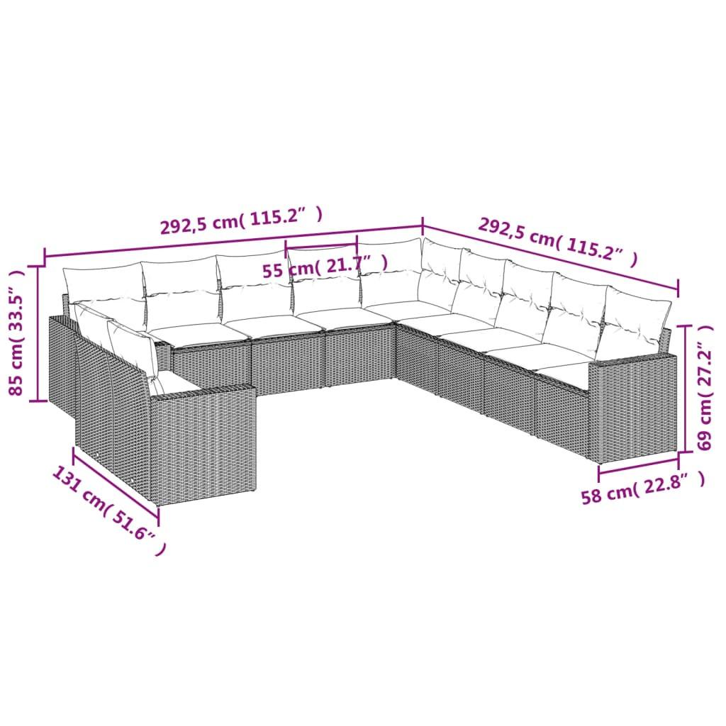 VidaXL Garten sofagarnitur poly-rattan