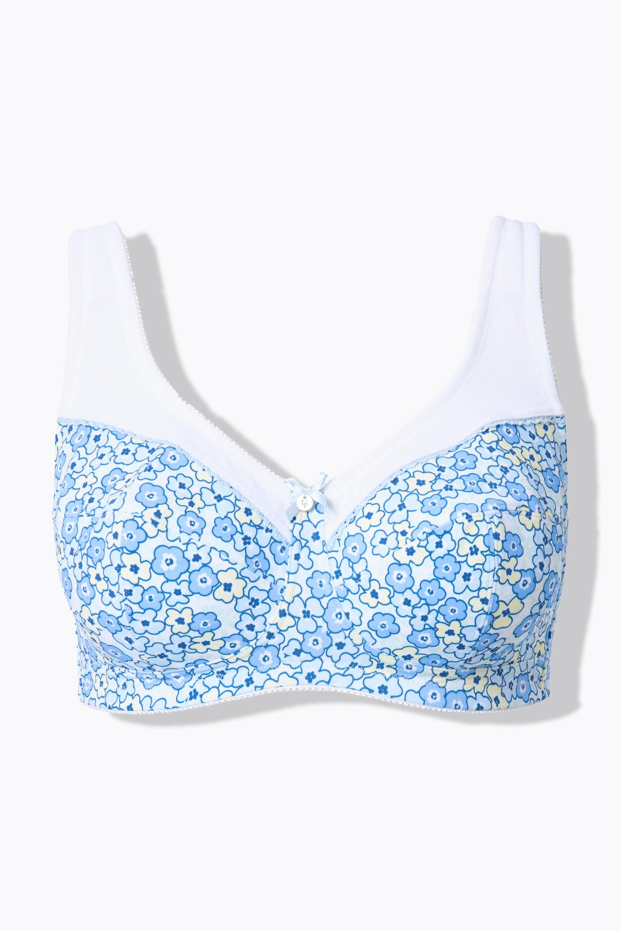 Ulla Popken Entlastungs-BH, Blüten, ohne Bügel, Cup C - F