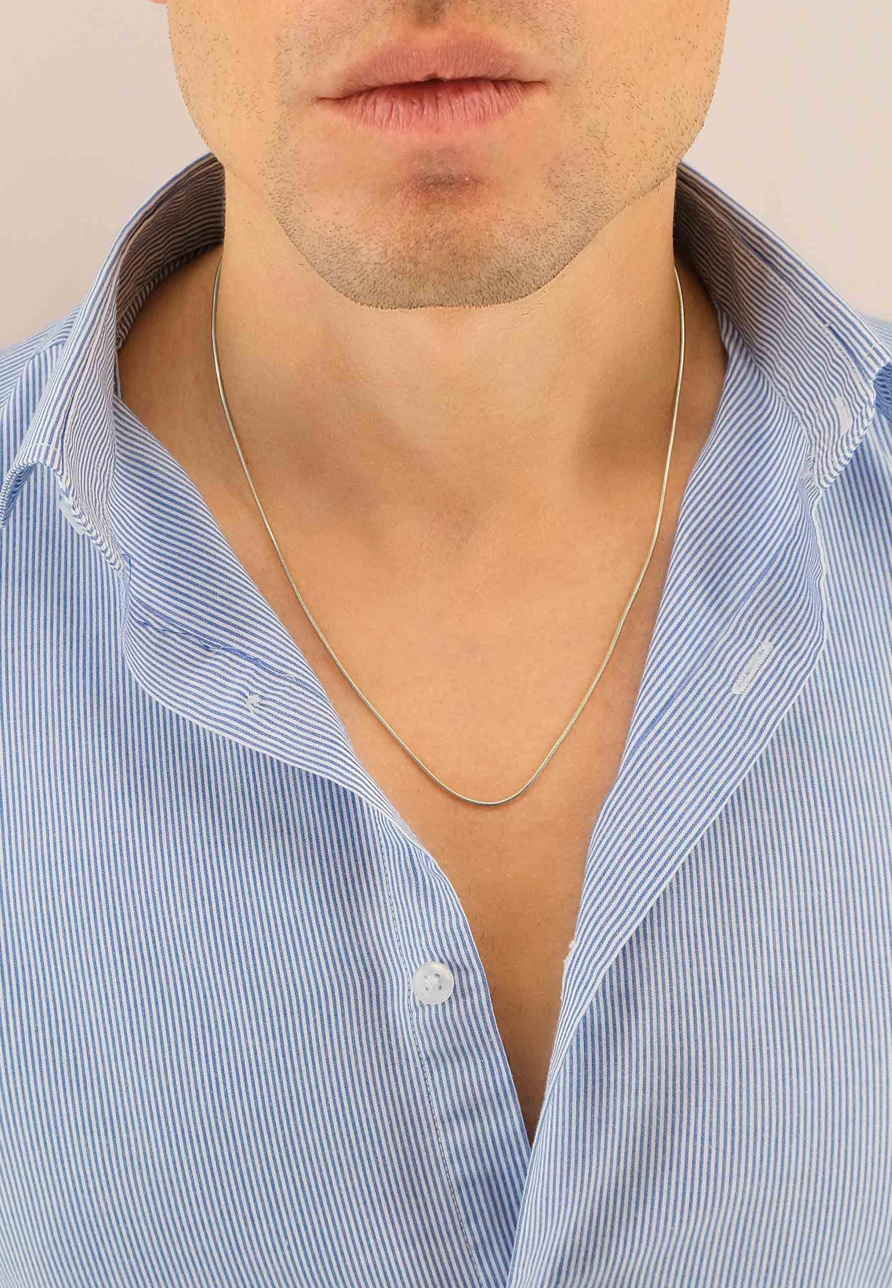 MUAU Schmuck Collier Schlange Weissgold 750, 1.2mm, 42cm