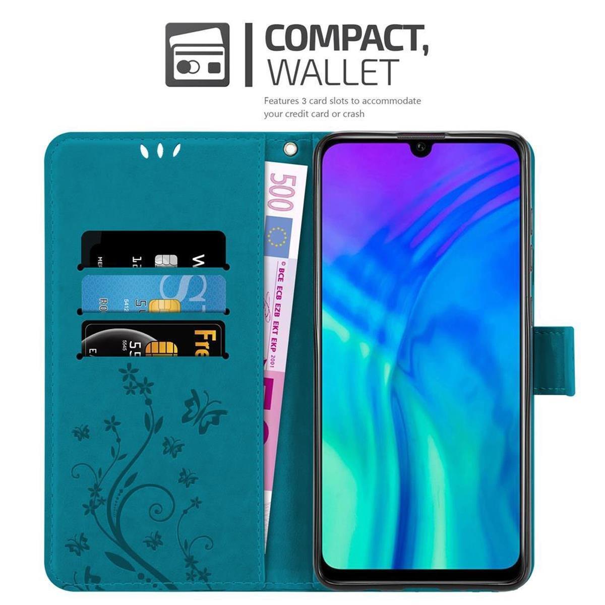Cadorabo Hülle für Honor 10i 20i 20 LITE Huawei Enjoy 9S Blumen Design Magnetverschluss