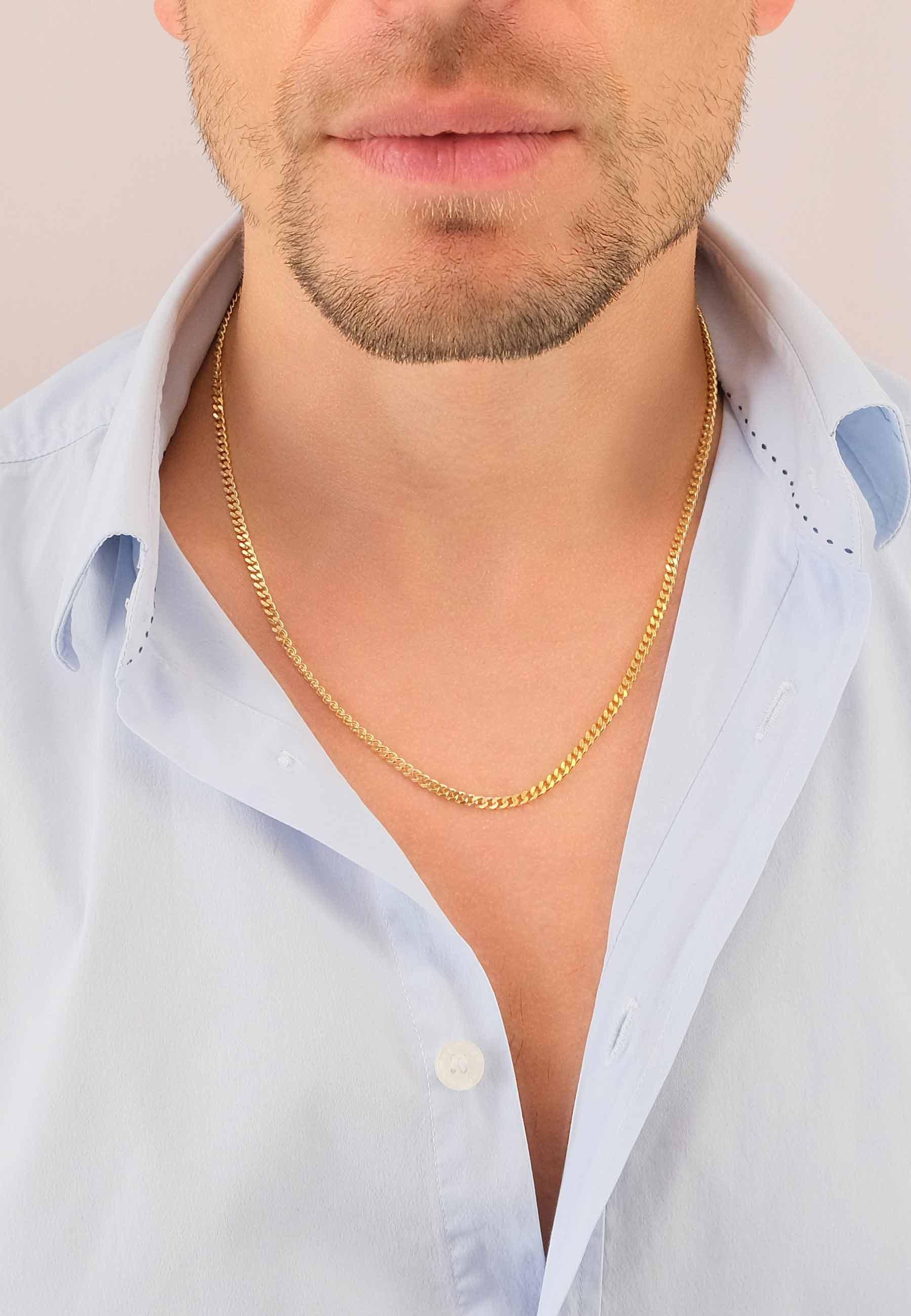 MUAU Schmuck Collier Panzer Gelbgold 750, 3.2mm, 60cm