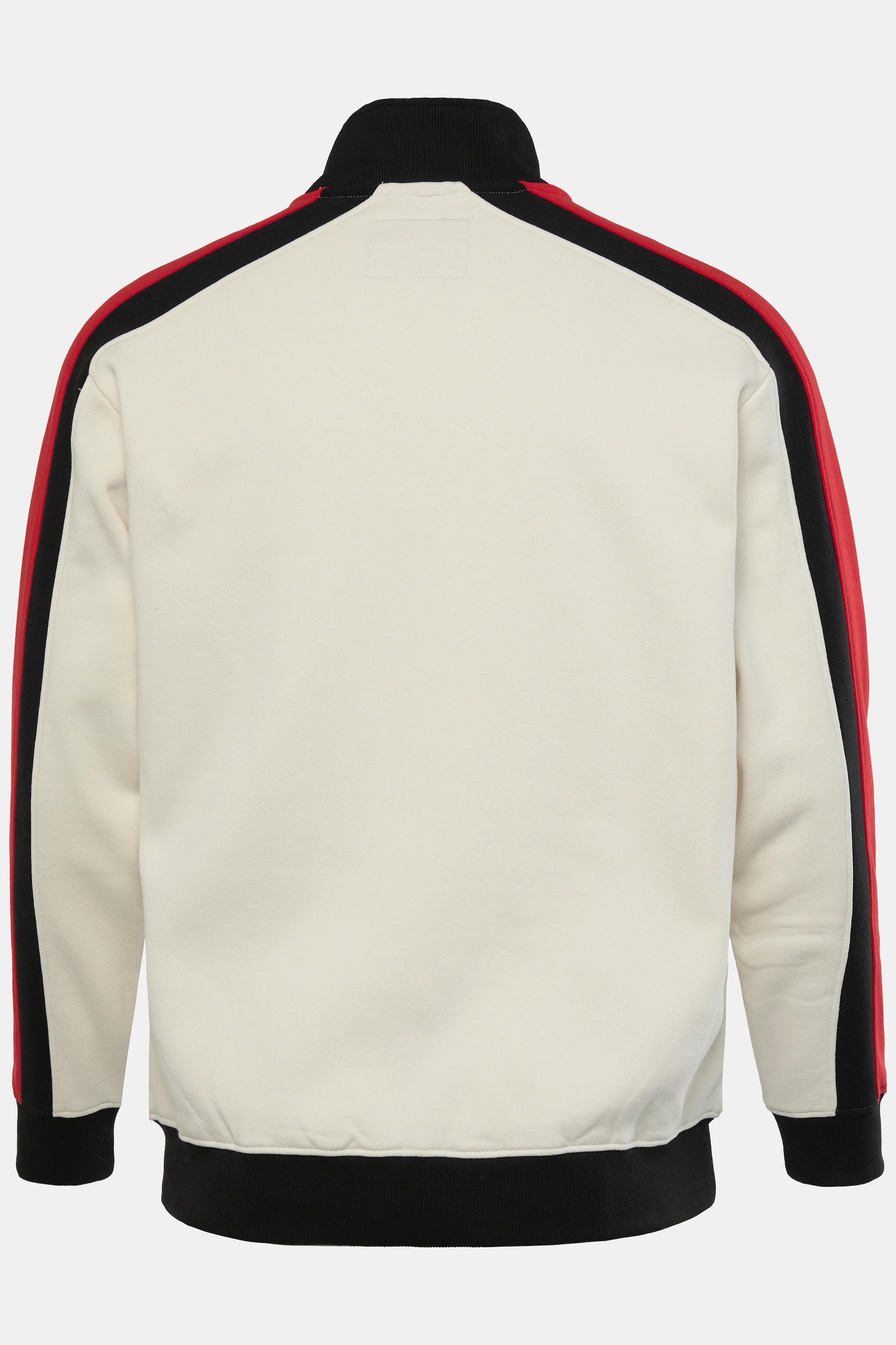 Sthuge Sweatjacke, Stehkragen, Kontrasteinsätze