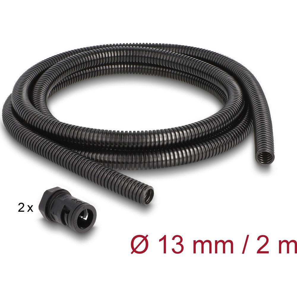 DeLock Kabelschlauch 2 m x 13 mm Schwarz