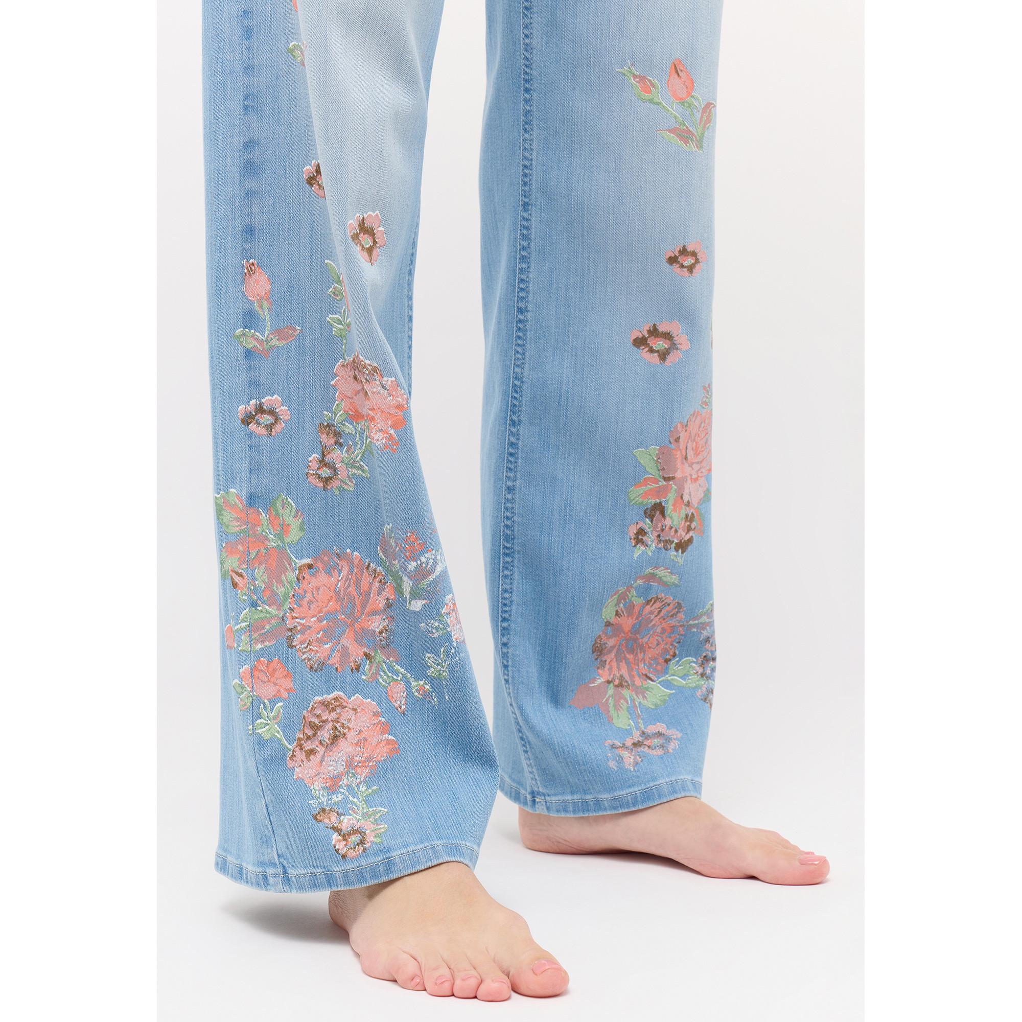 ANGELS Liz Flower Regular Fit Straight Leg Jeans