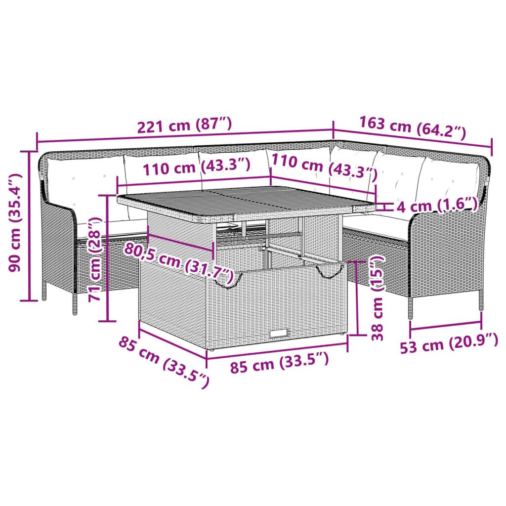 VidaXL Garten sofagarnitur poly-rattan
