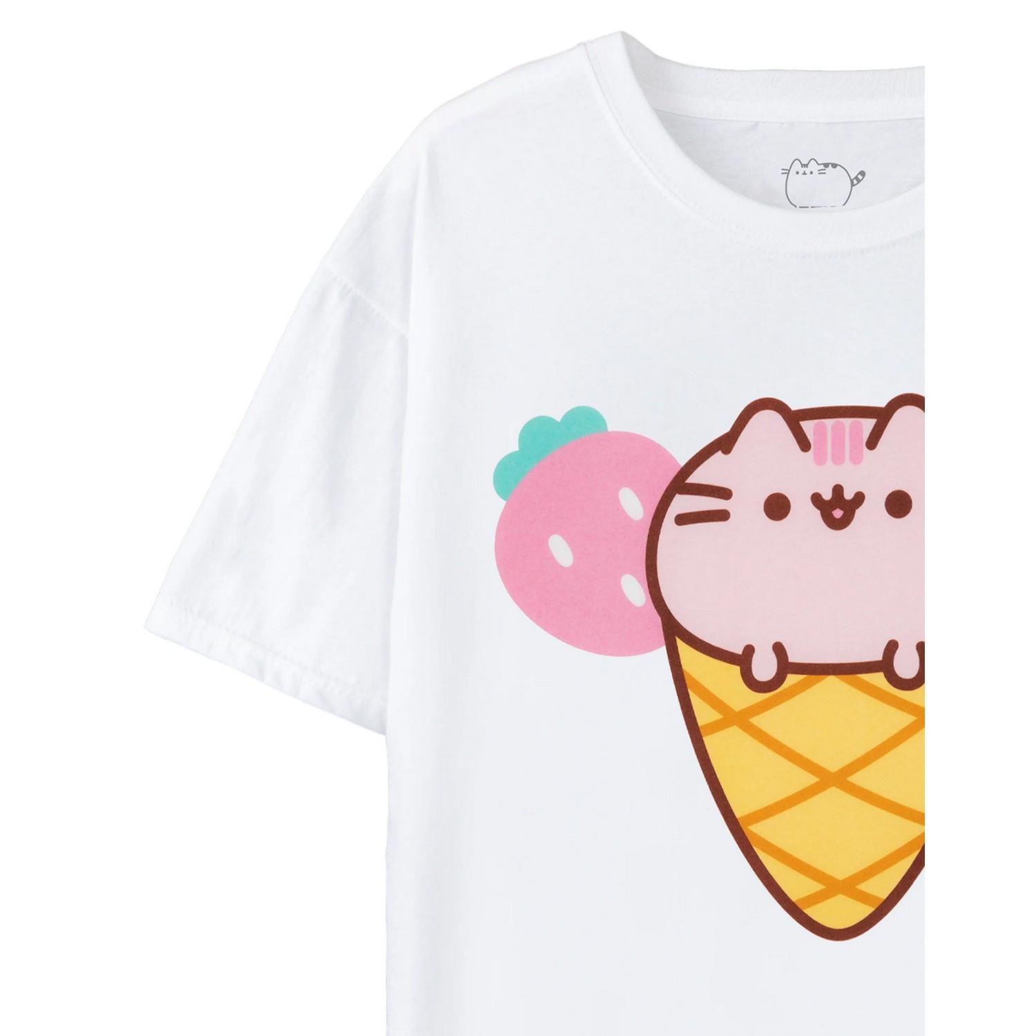 PUSHEEN Eis Erdbeere Grafikdruck T-Shirt