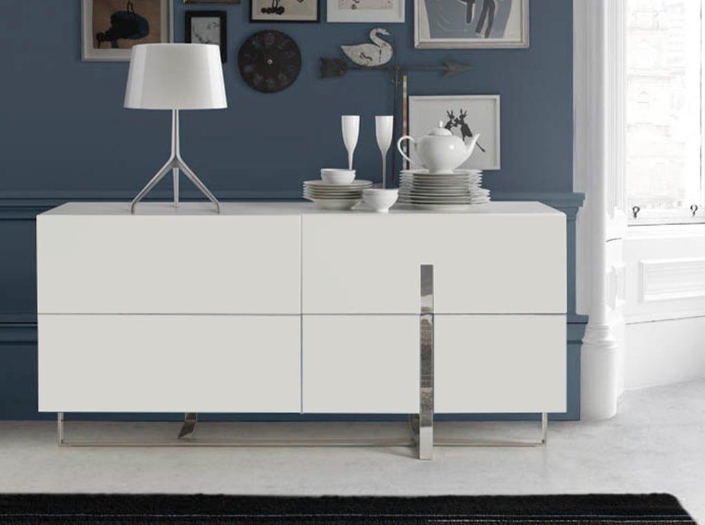 ANGEL CERDA Weißes Sideboard mit Stahlbeinen