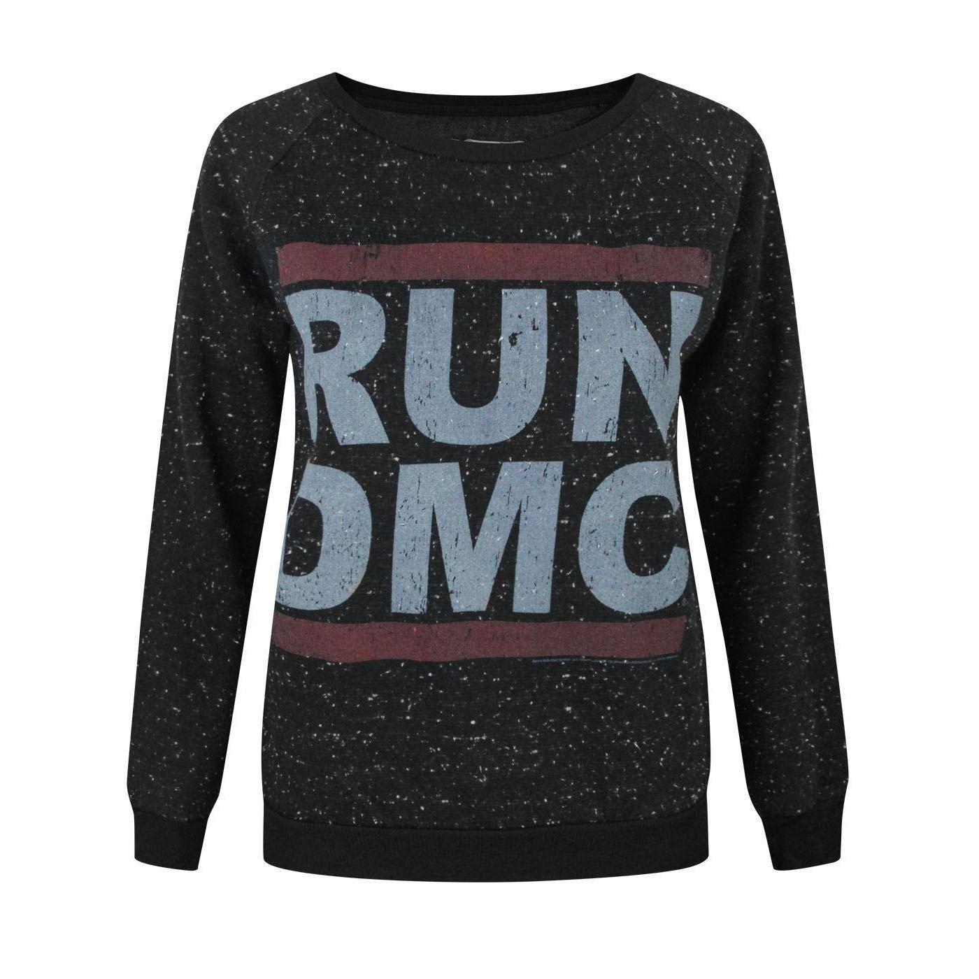 Amplified Pullover mit RunDMCLogo, gesprenkelt
