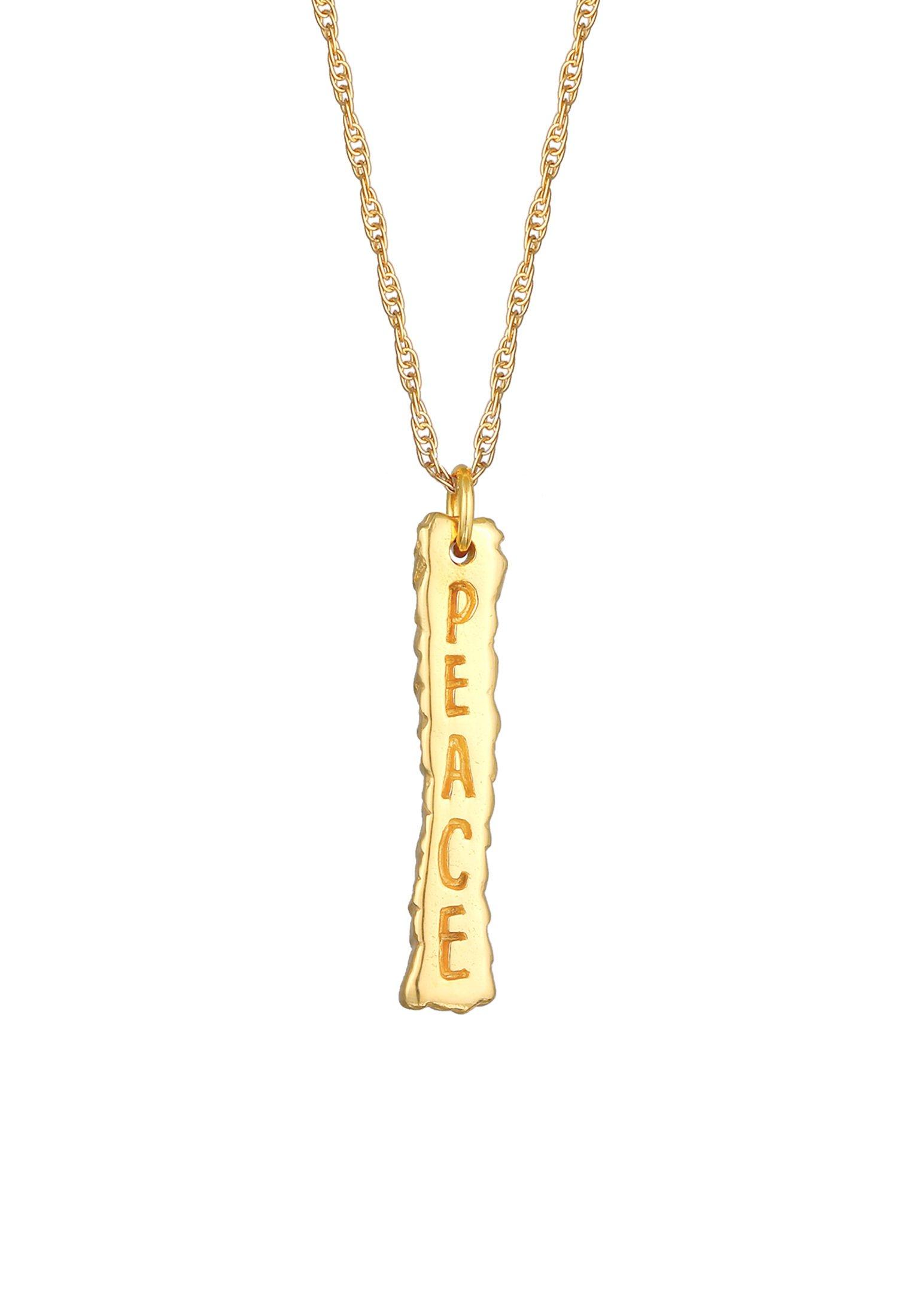 Kuzzoi Halskette Peace Friedenszeichen Figarokette 925 Silber