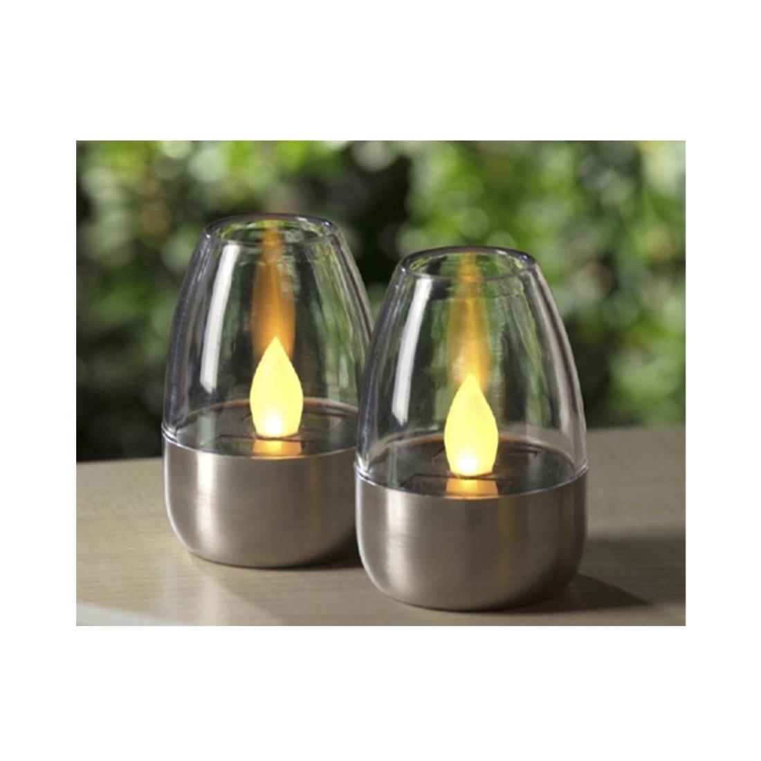 FS-STAR Solar Tischlampe Edelstahl