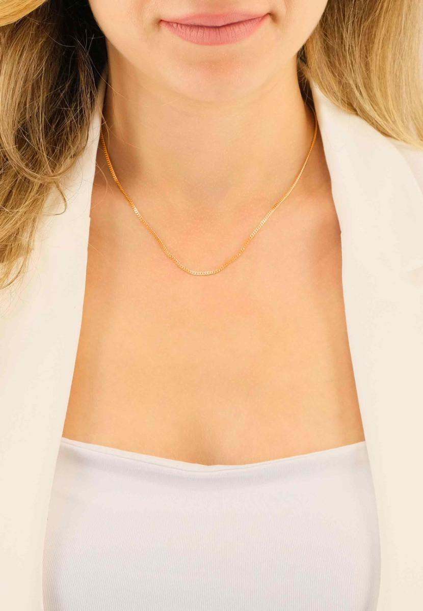 MUAU Schmuck Collier Panzer Rotgold 750, 1.7mm, 50cm