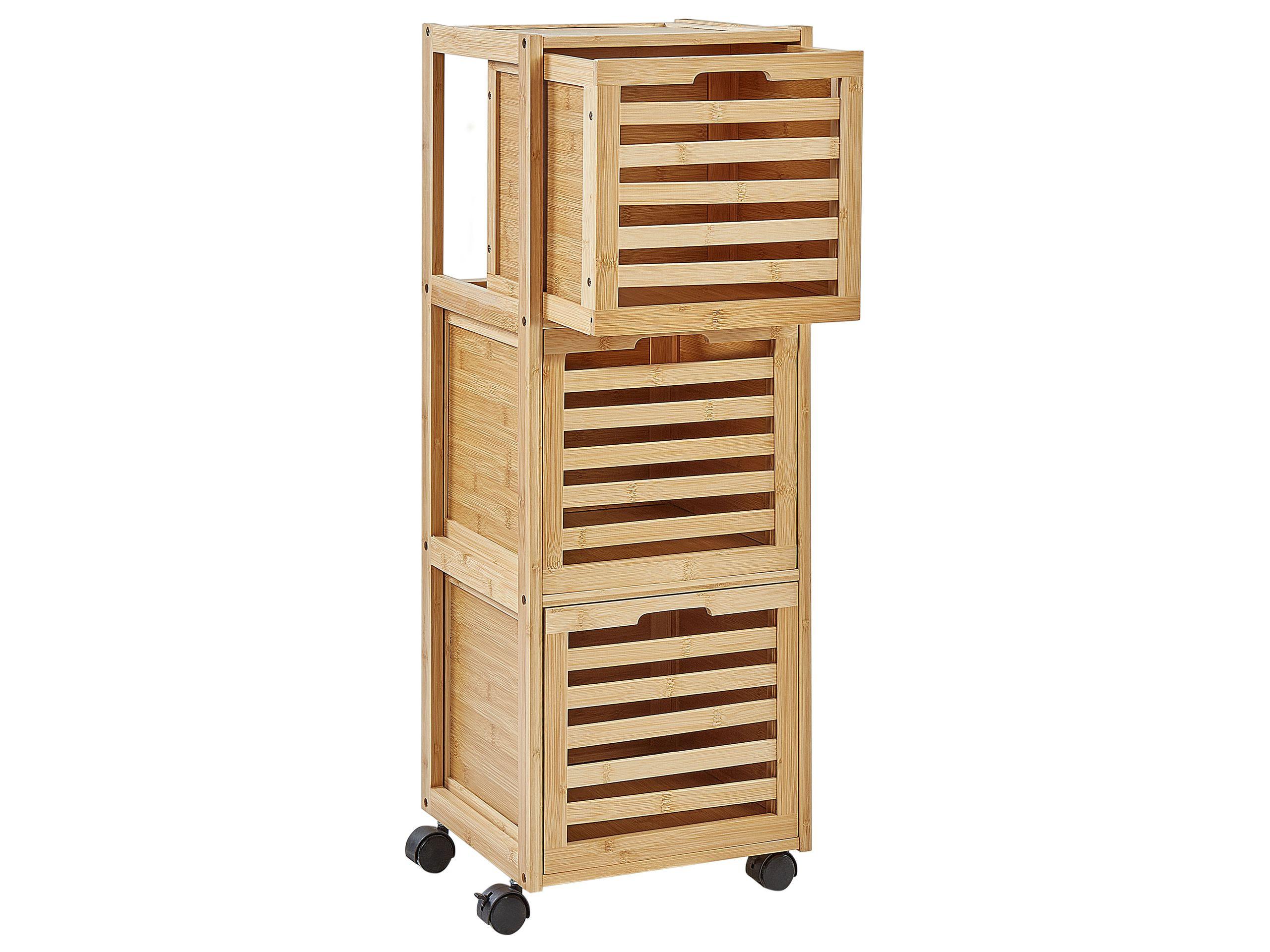 Beliani Badezimmerschrank aus Bambusholz Boho SHAWNEE