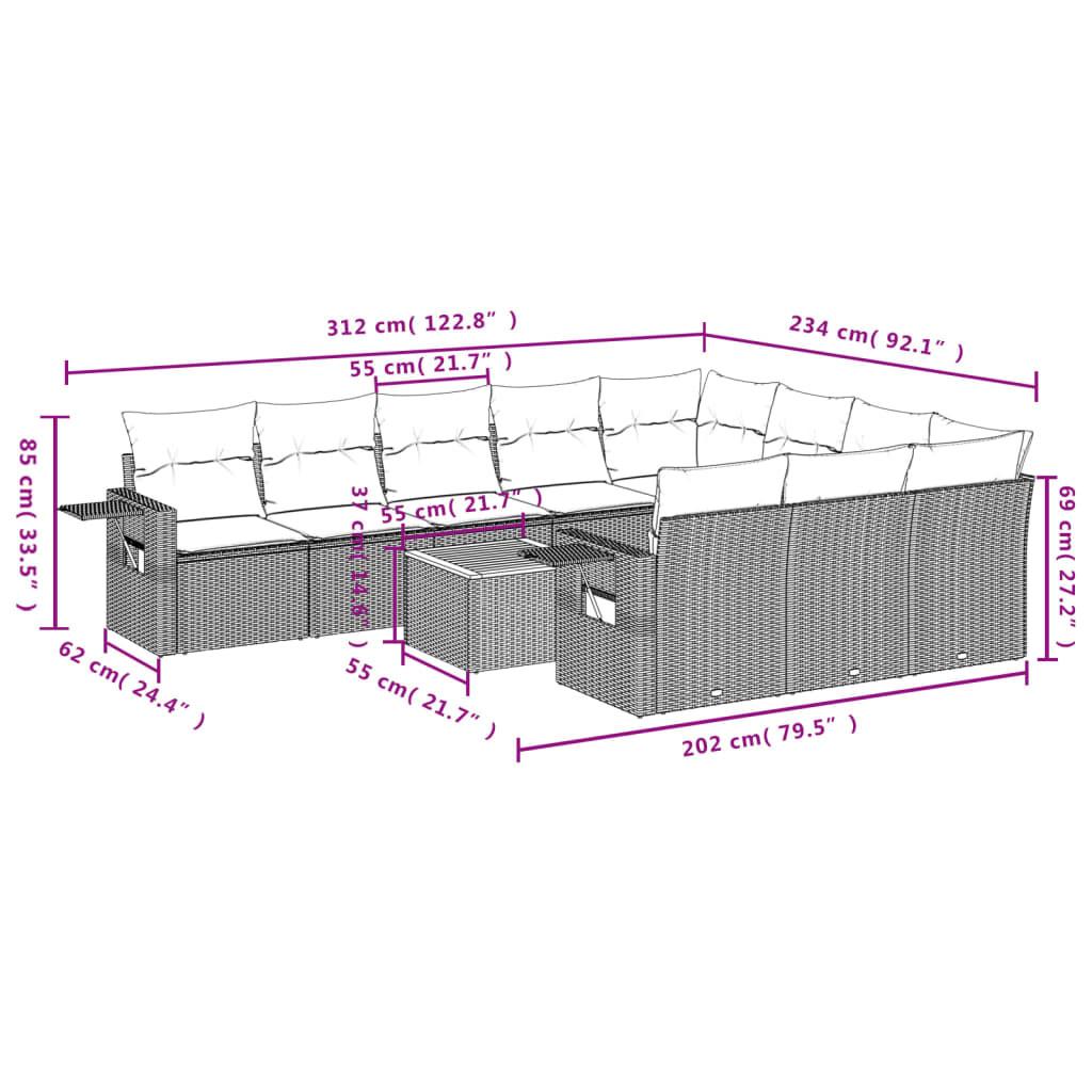 VidaXL Garten sofagarnitur poly-rattan