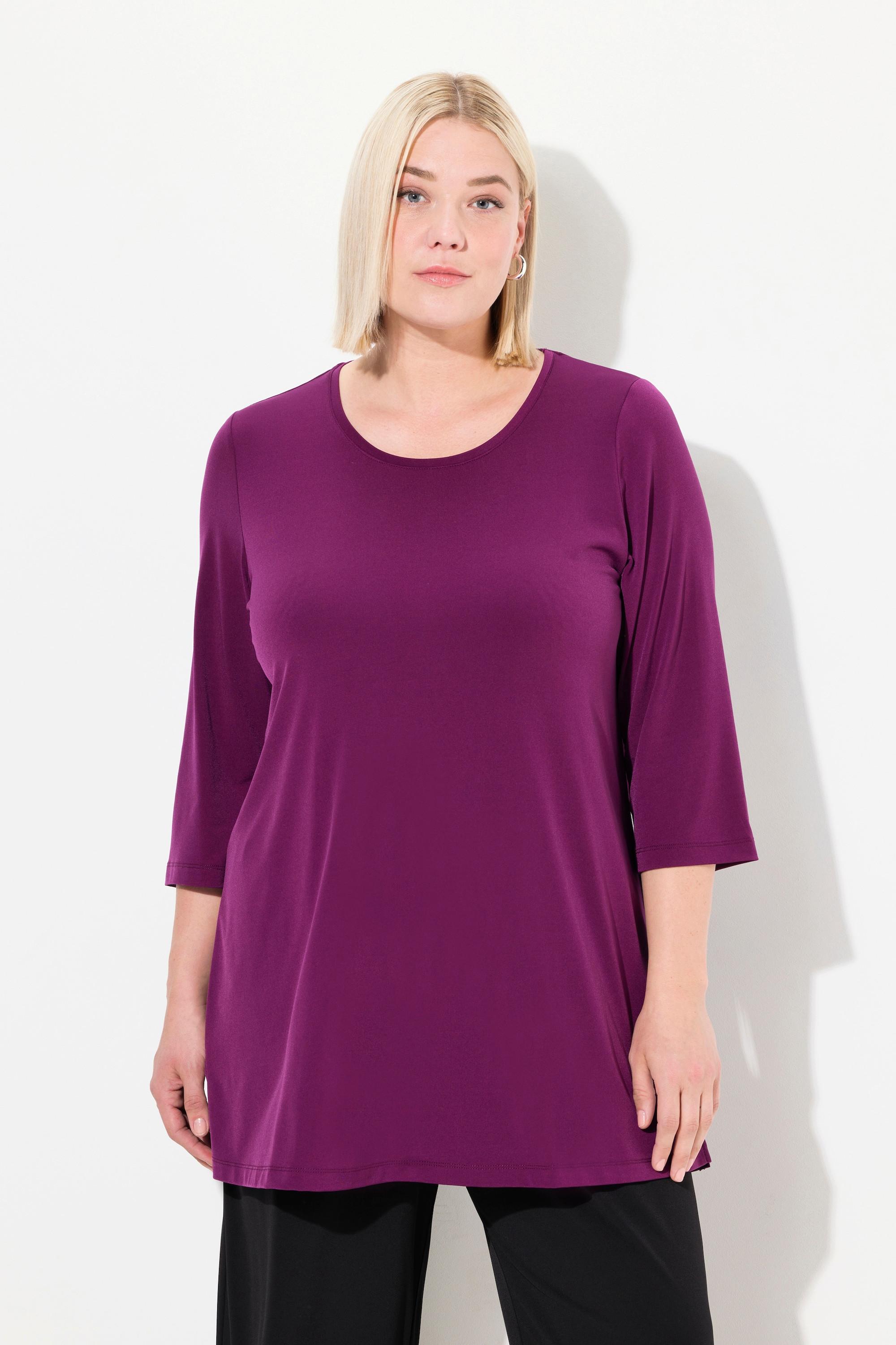 Ulla Popken Longshirt, A-Linie, Rundhalsausschnitt