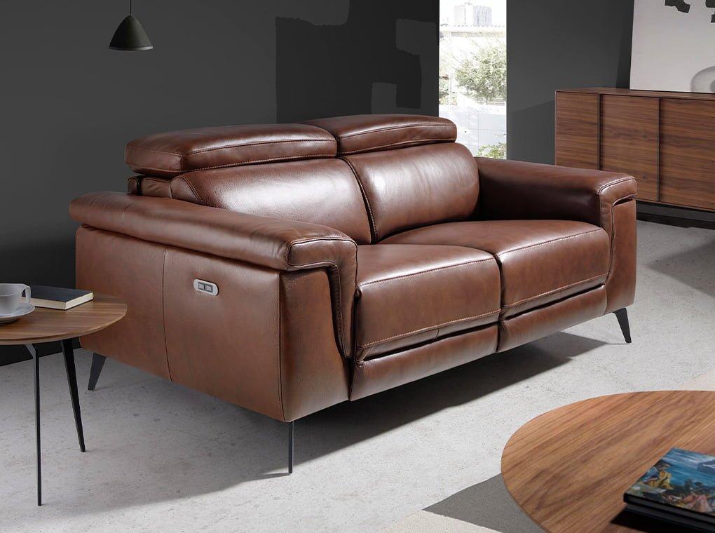 ANGEL CERDA 2-Sitzer-Sofa, gepolstert mit Rindsleder