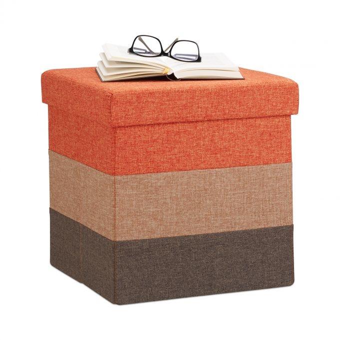 B2X Gepolsterter Hocker mit bunten Streifen