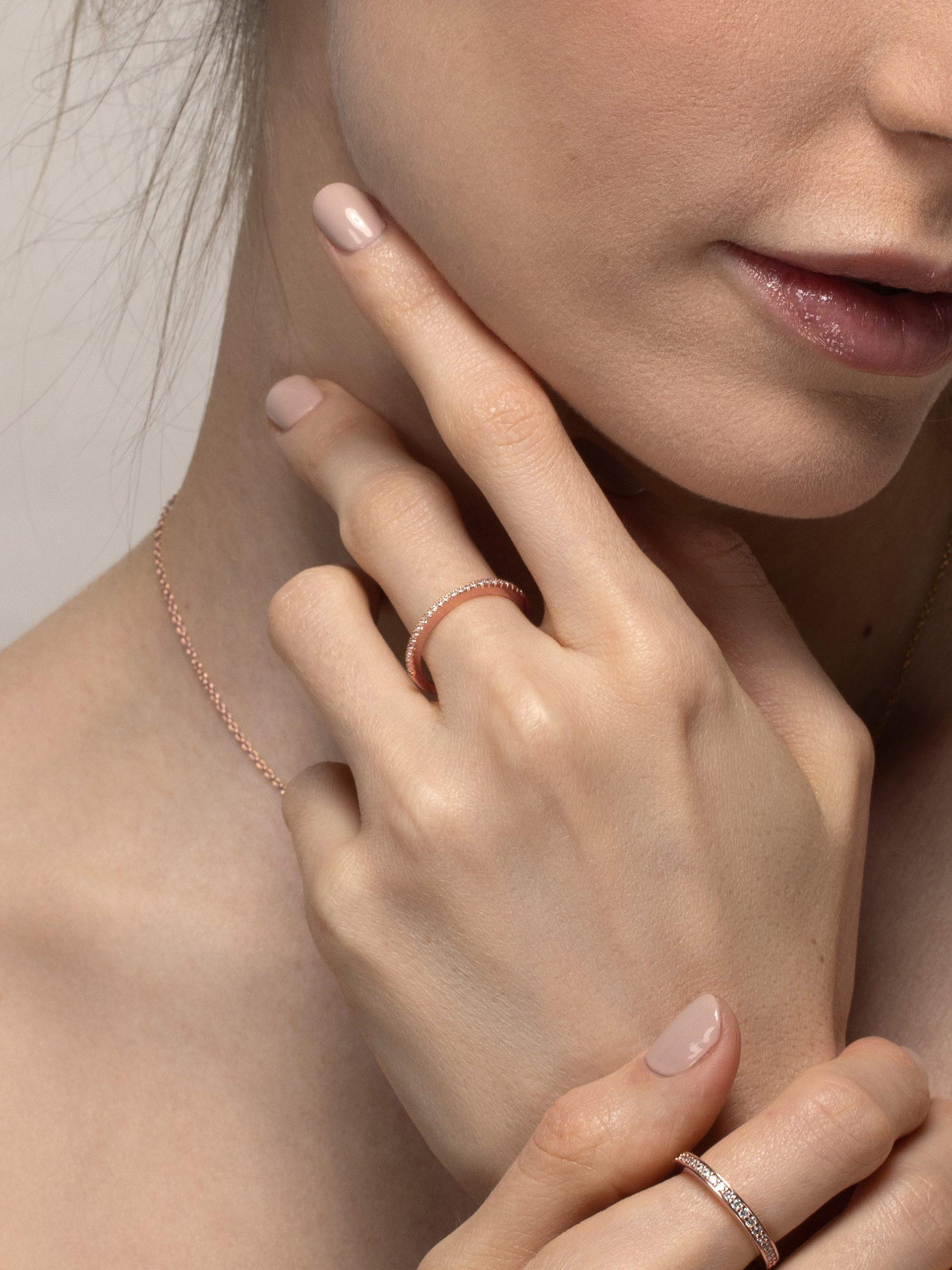 PHANTASYA Ring mit Zirkonia 1361 Roségold