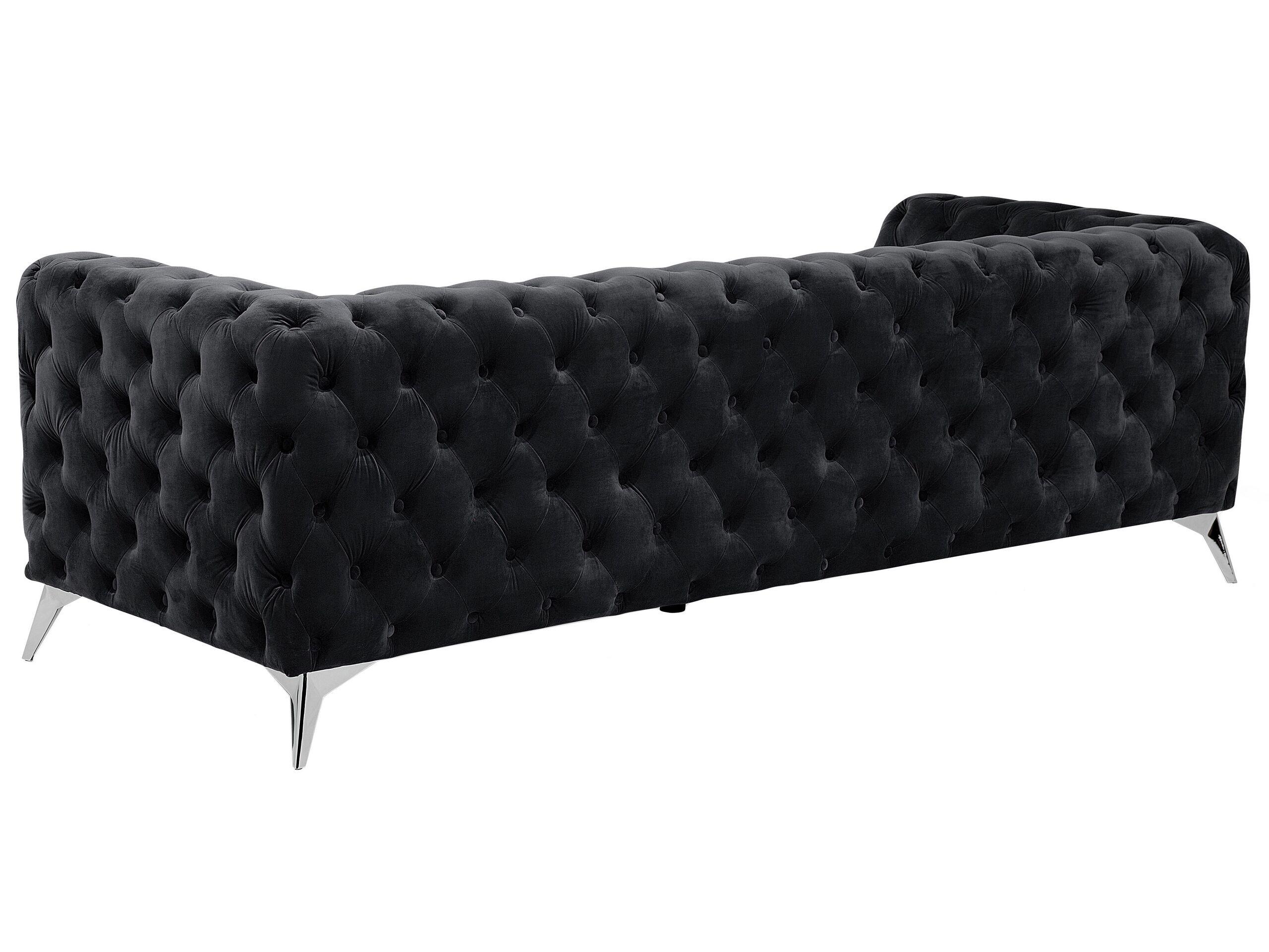 Beliani 3 Sitzer Sofa aus Samtstoff Glamourös SOTRA