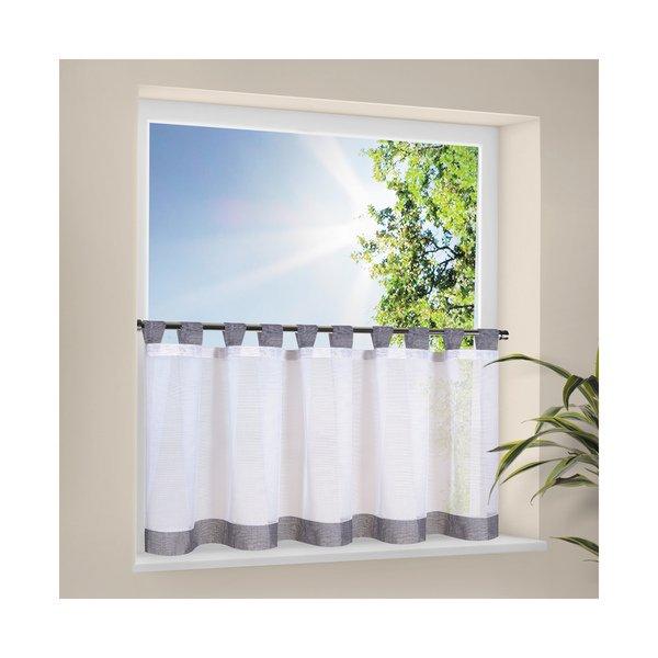 Gerster Collection Scheibengardinen Bistro weiss/hellgrau