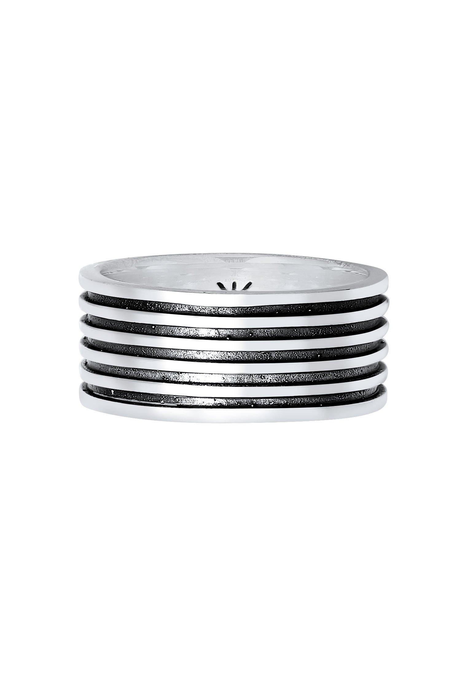 Kuzzoi Ring Bandring Massiv Rillen 925 Silber