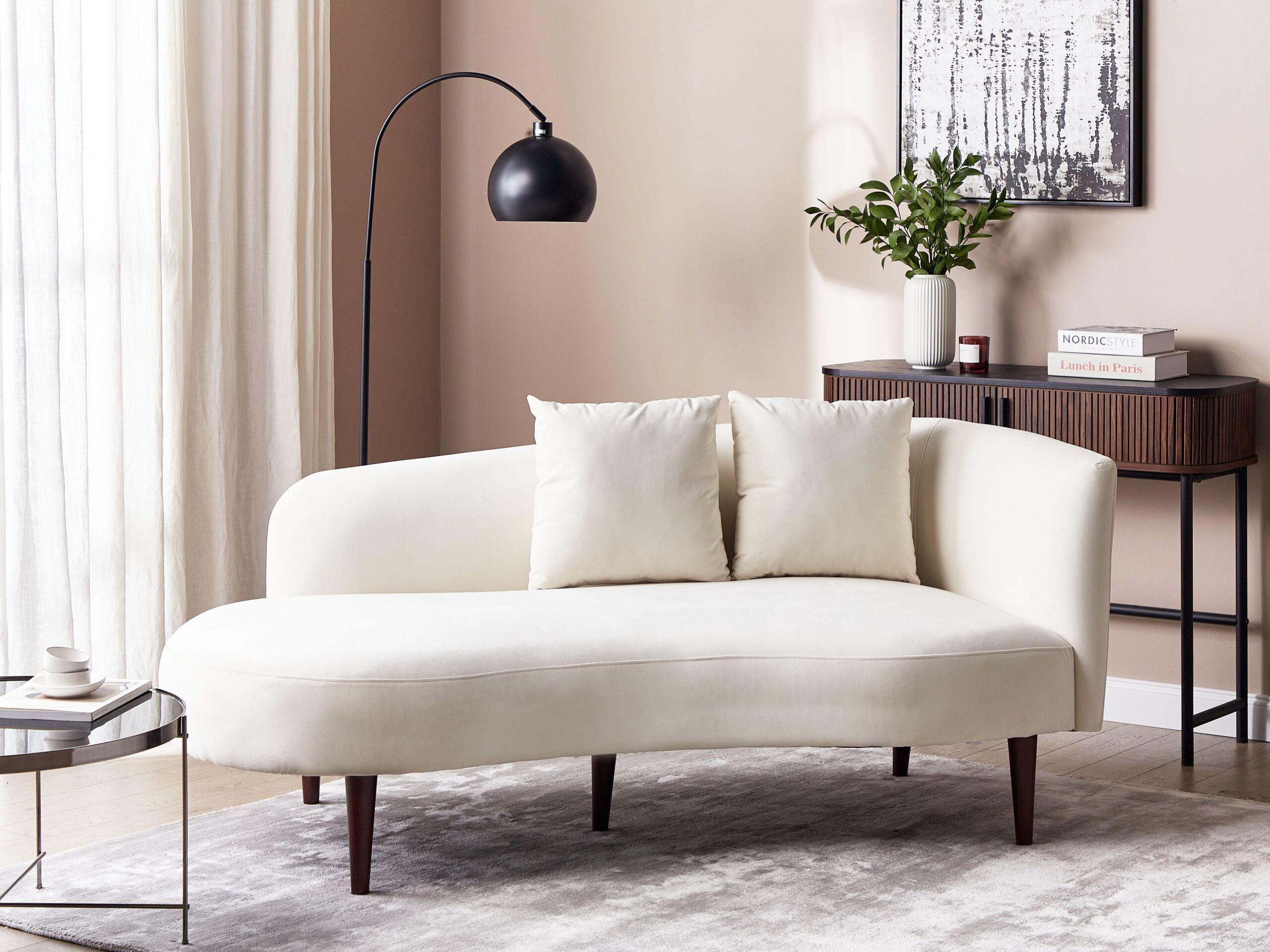 Beliani Rechtsseitige Chaiselounge aus Samtstoff Modern CHAUMONT