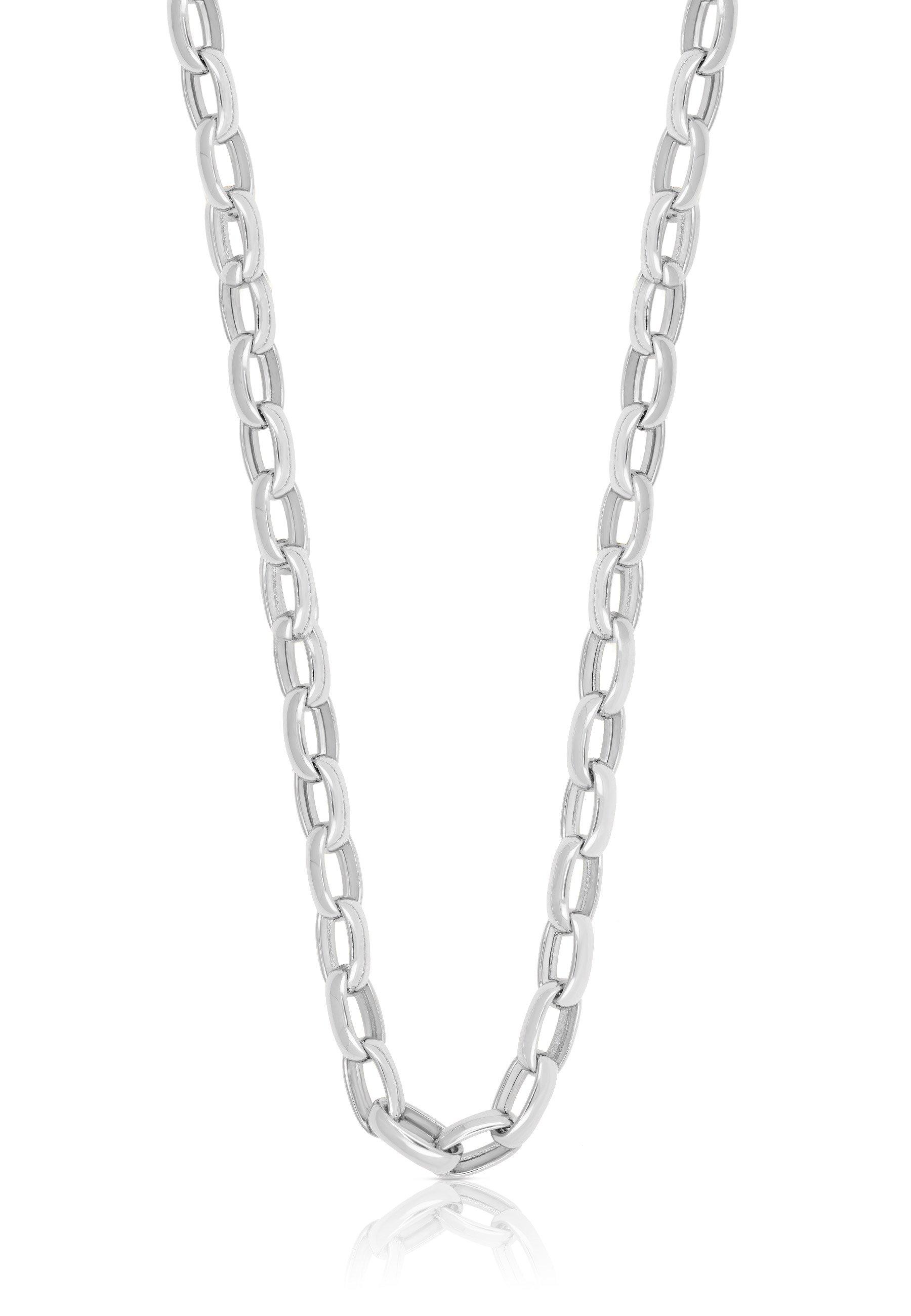 MUAU Schmuck Collier Anker Weissgold 750, 6x8.5mm, 45cm