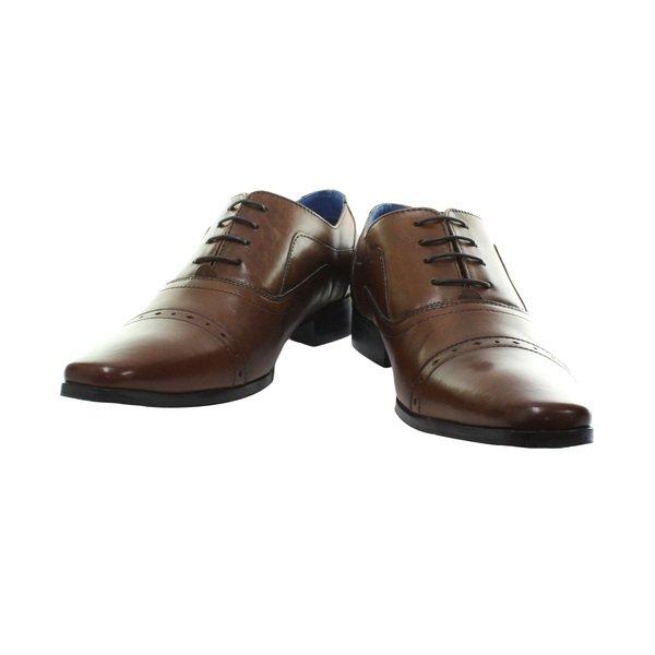 Roamers 4 Ösen Punch Cap Leder Oxford Schuhe