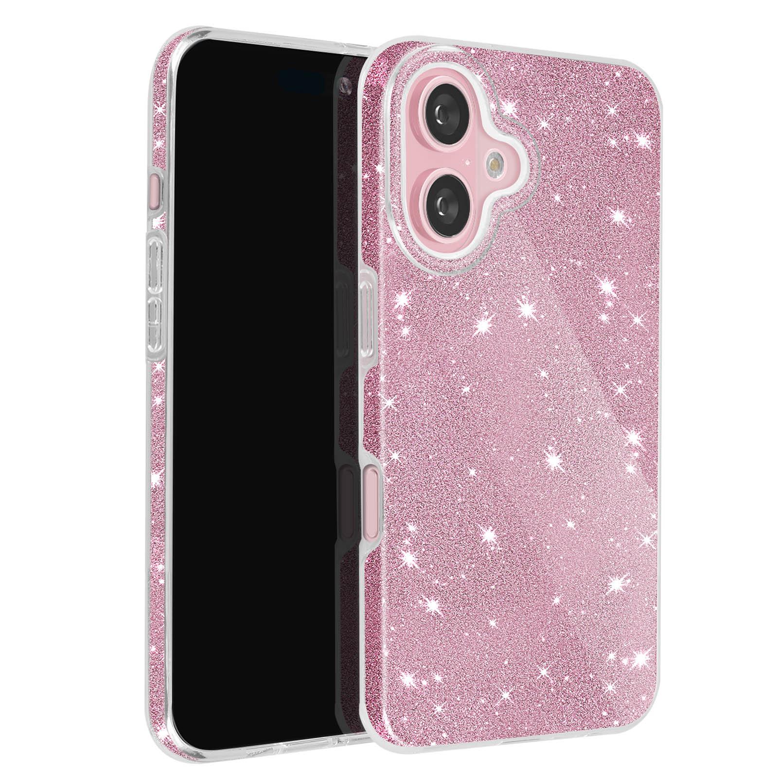 Avizar Glitter Hülle Apple iPhone 16 Rosegold