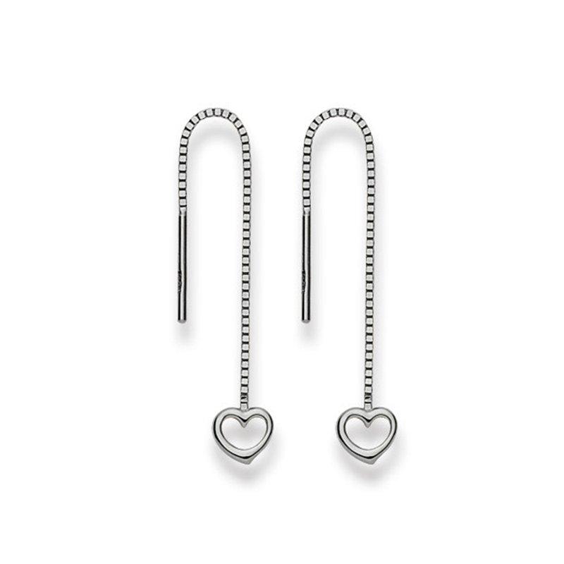MUAU Schmuck Ohrhänger Herz Weissgold 750, 51mm