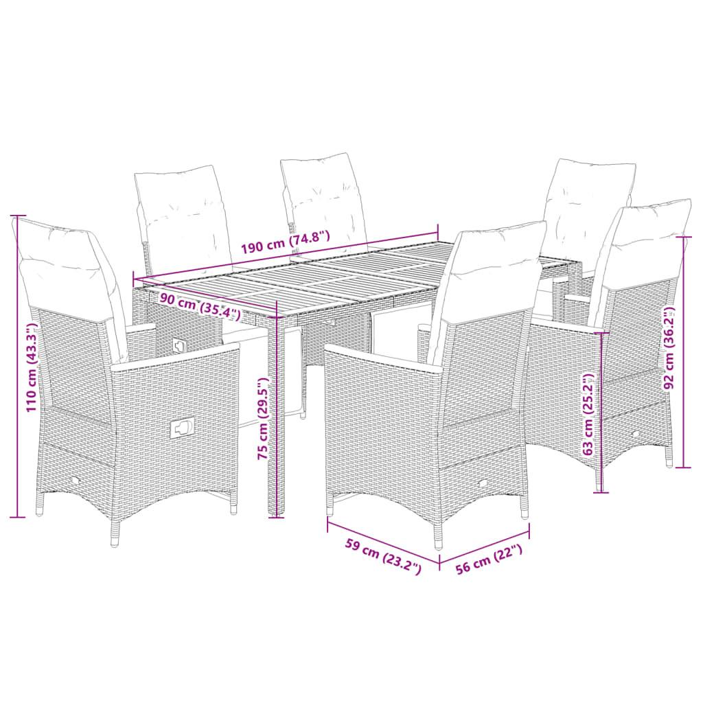 VidaXL Bistro set poly-rattan