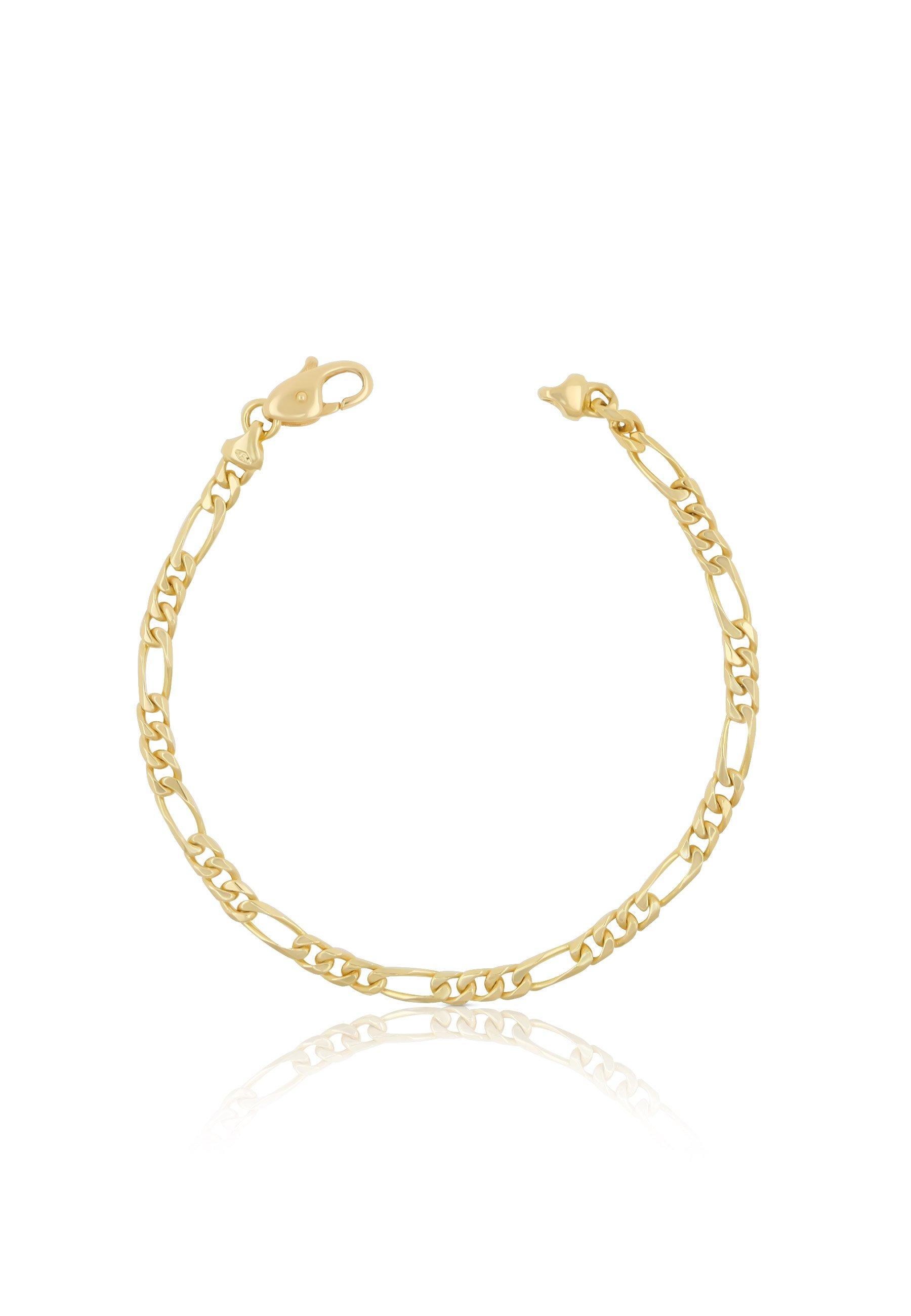 MUAU Schmuck Bracelet Figaro Gelbgold 750, 19cm, 4mm