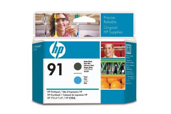 Hewlett-Packard HP Druckkopf 91 schwarz matt/cyan C9460A DesignJet Z6100