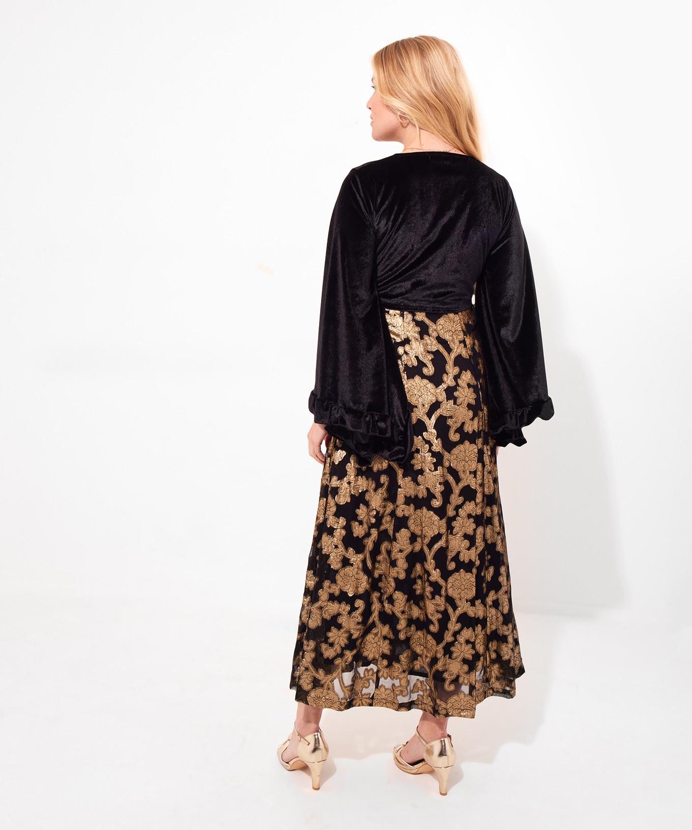 Joe Browns Maxikleid mit Kimonoärmeln und Velours