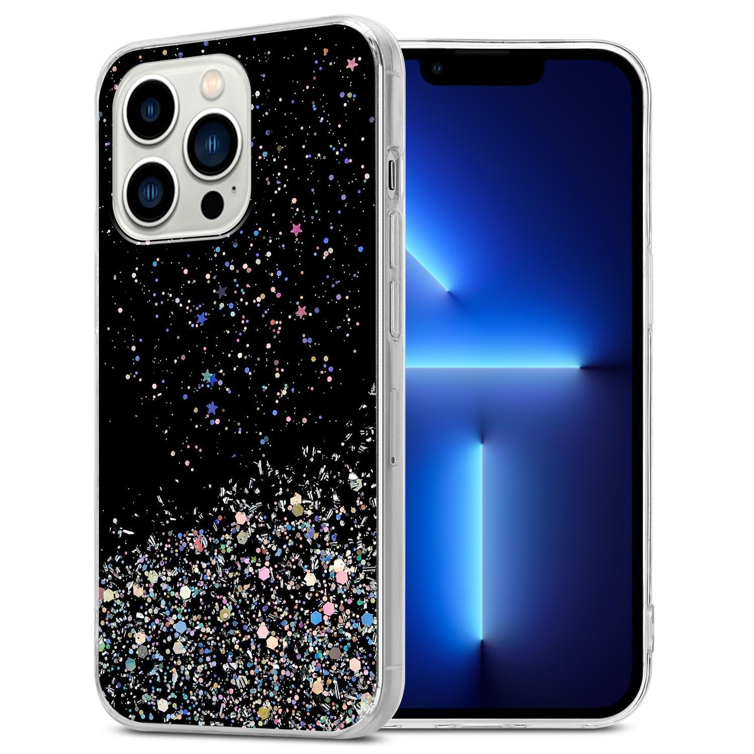 Cadorabo Hülle für Apple iPhone 13 PRO MAX TPU Silikon mit funkelnden Glitter
