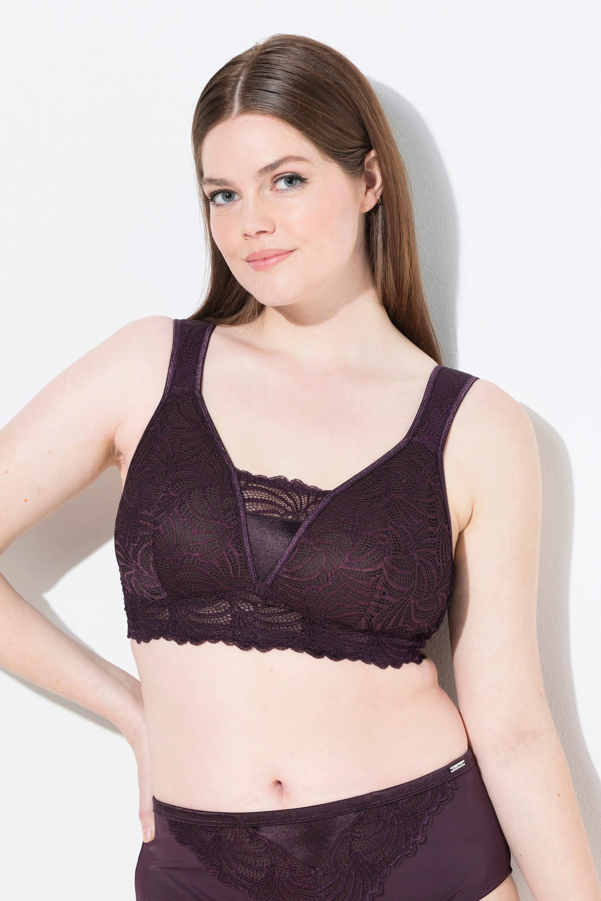 Ulla Popken Bralette, Spitze, ohne Bügel, Cup B - F